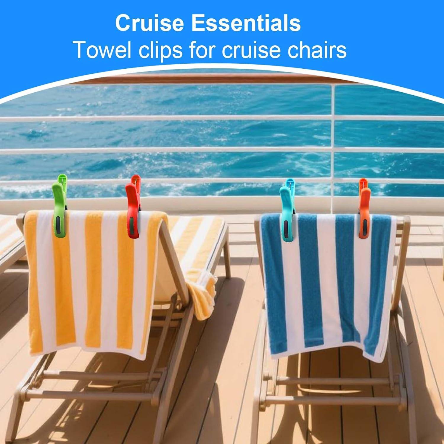 Pinzas para Toallas de Playa KEYBOO - Set de 8 Colores Brillantes