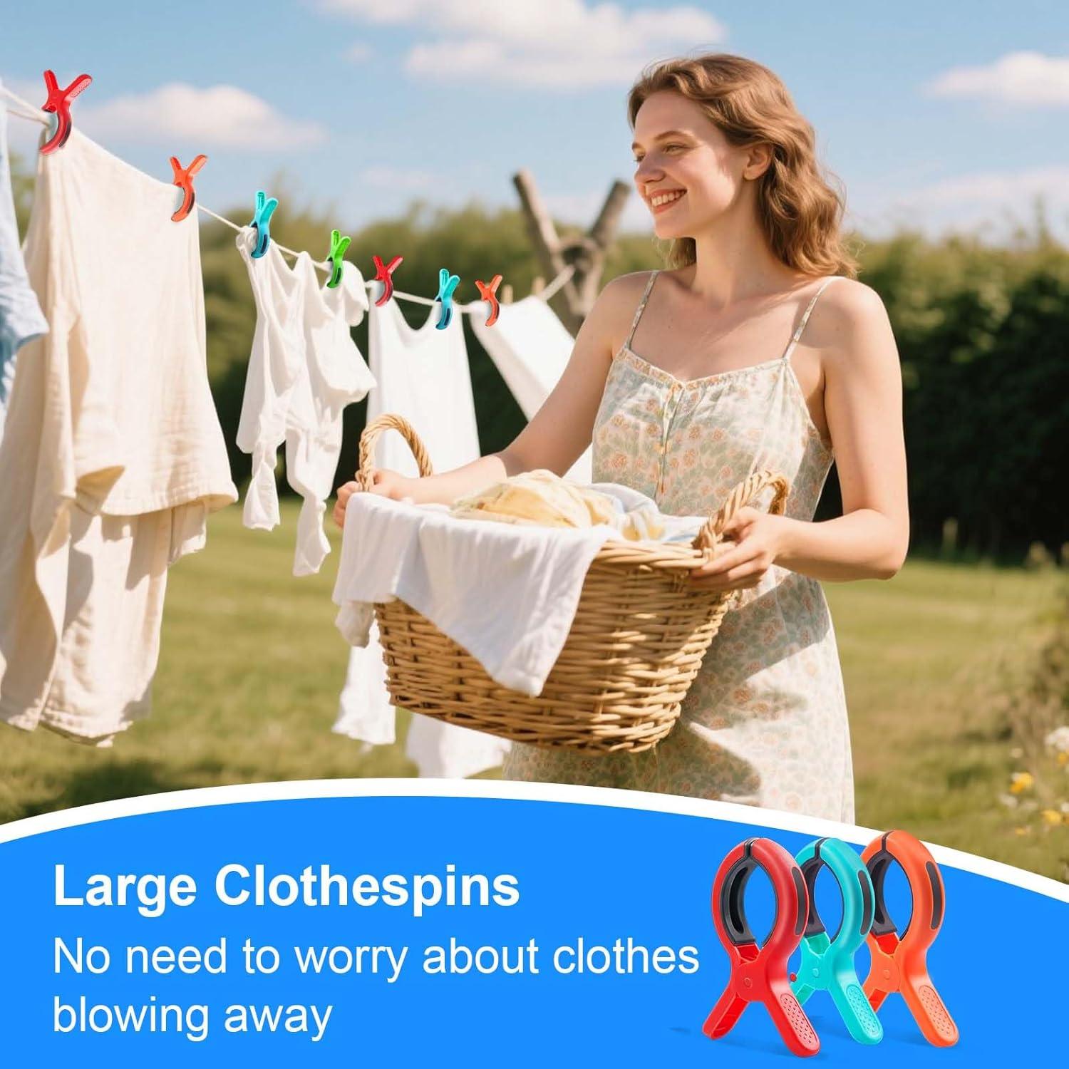 Pinzas para Toallas de Playa KEYBOO - Set de 8 Colores Brillantes