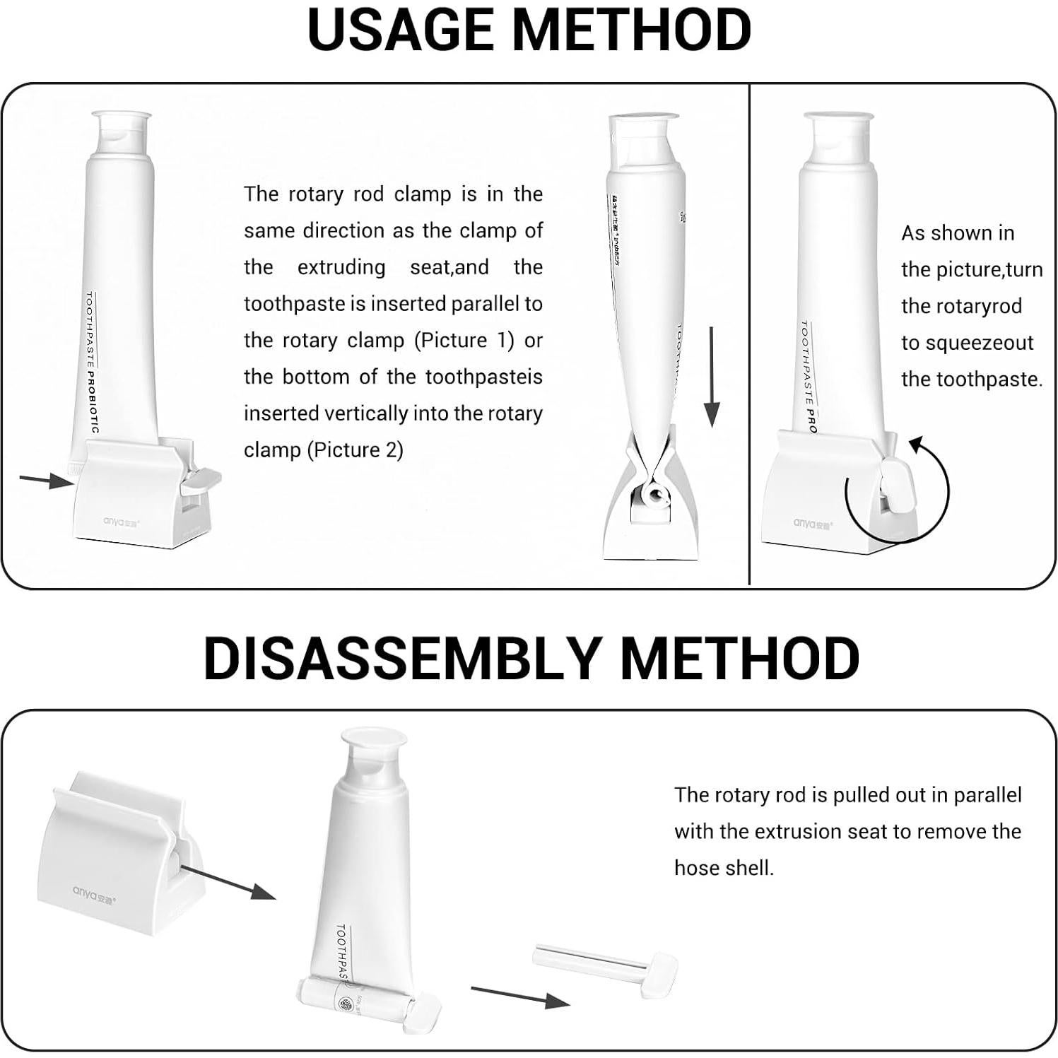 Compresor de Pasta de Dientes Perla Dorada LEE-1000 Blanco