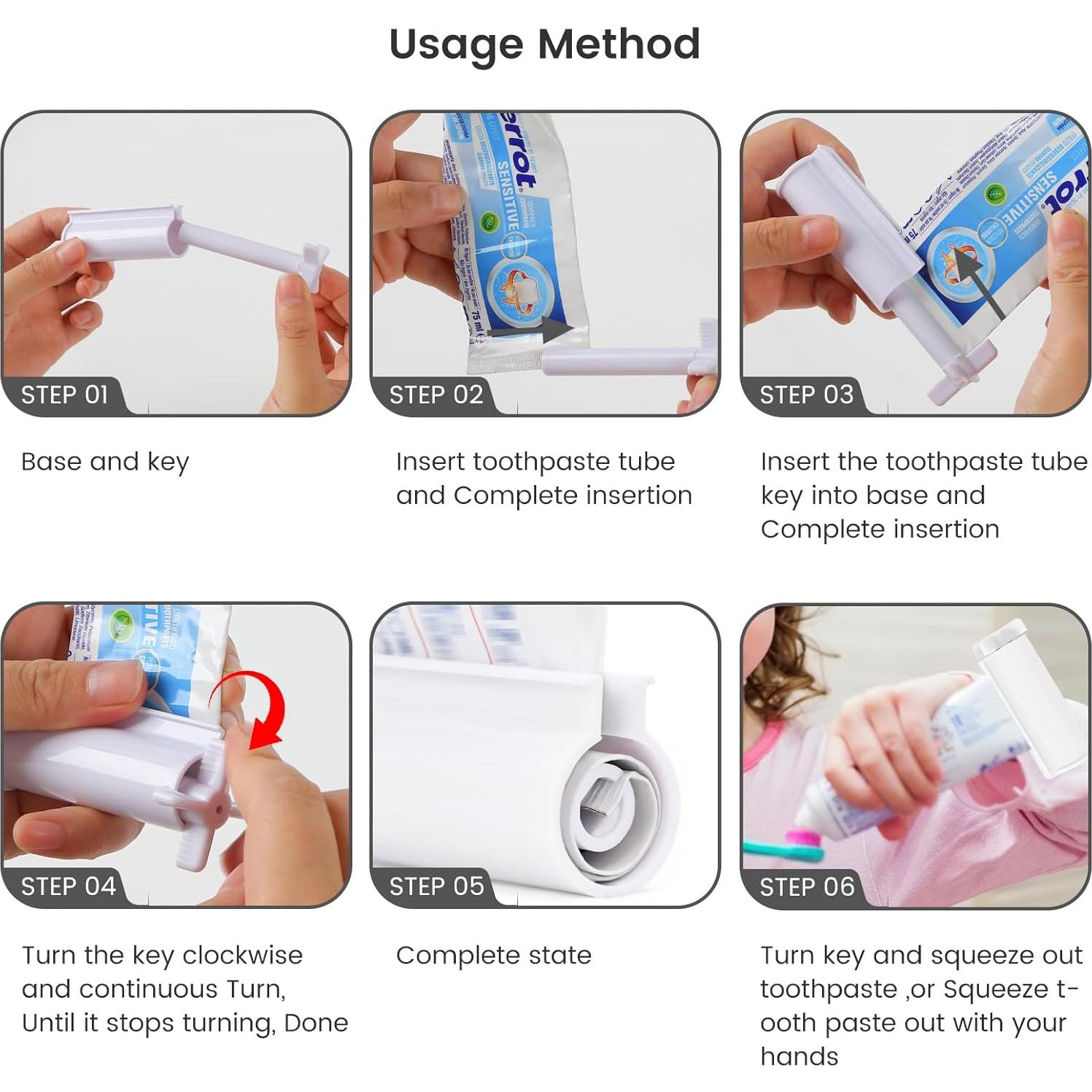 Exprimidor de Pasta de Dientes LOVEINUSA 6PCS ABS Blanco