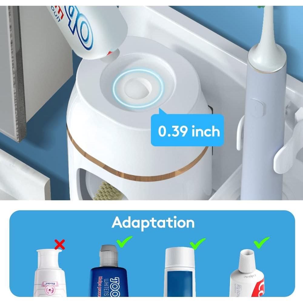 Dispensador Automático de Pasta Dental TuCao Blanco con Soporte