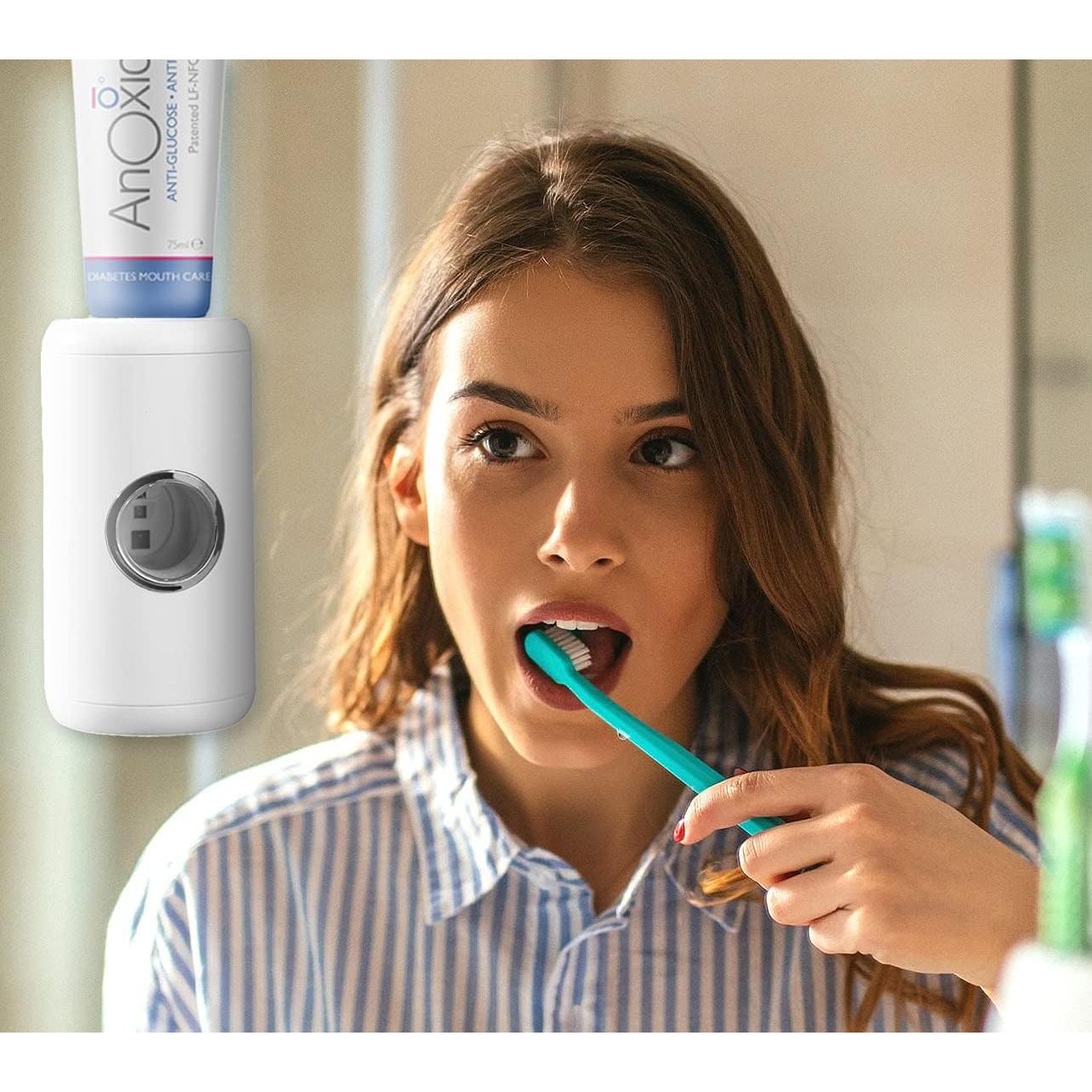 Dispensador Automático de Pasta de Dientes BUIDEC Blanco 2 en 1