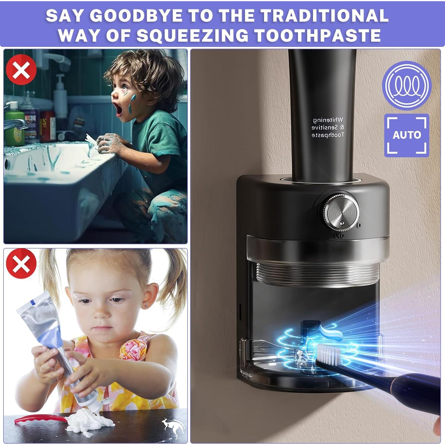 Dispensador Automático de Pasta de Dientes Wekity Negro 357g