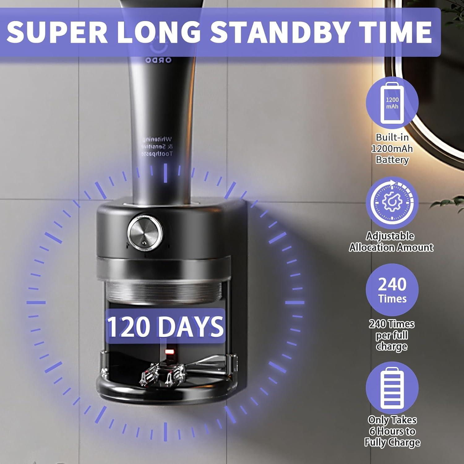 Dispensador Automático de Pasta de Dientes Wekity Negro 357g