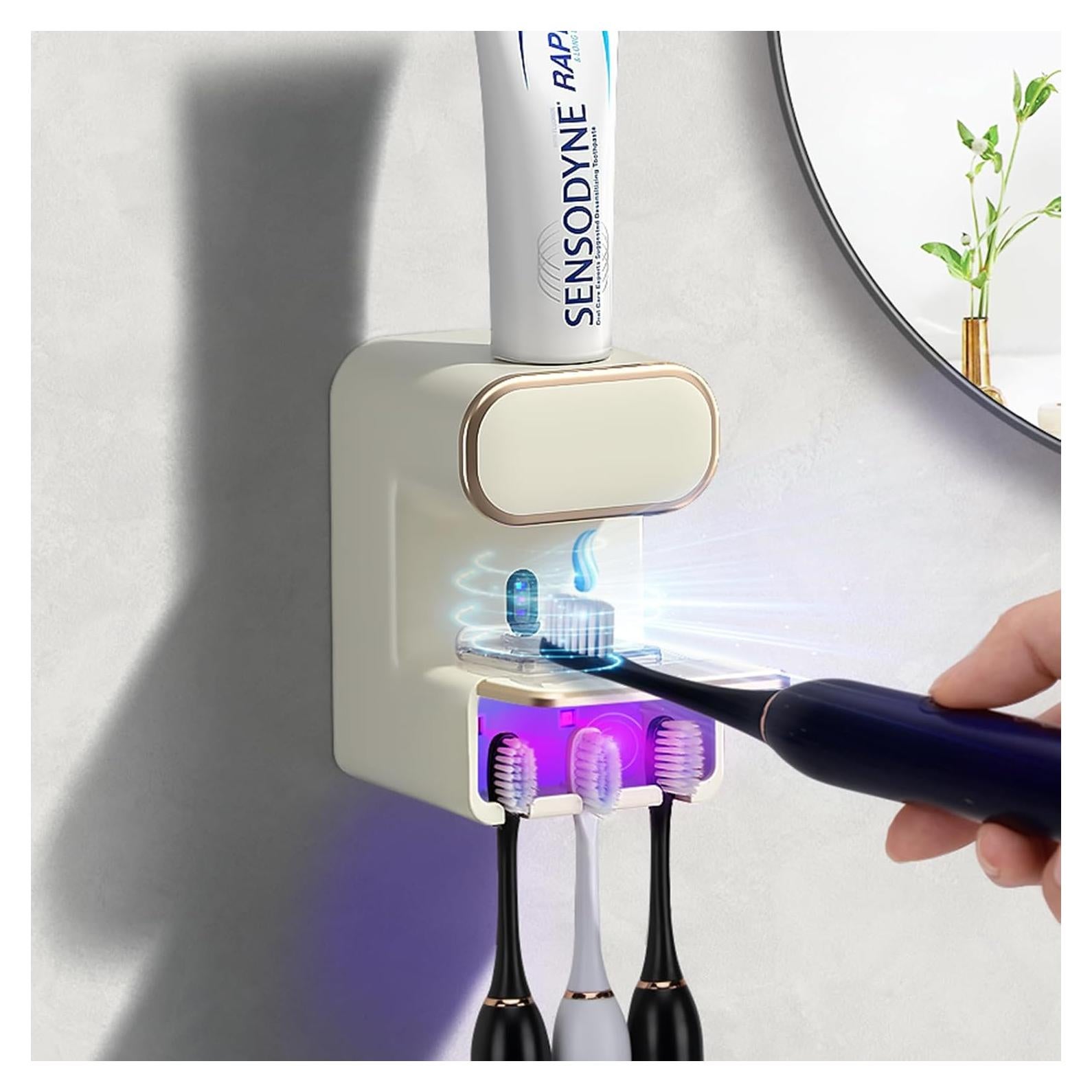 Dispensador Automático de Pasta de Dientes WREWING Beige