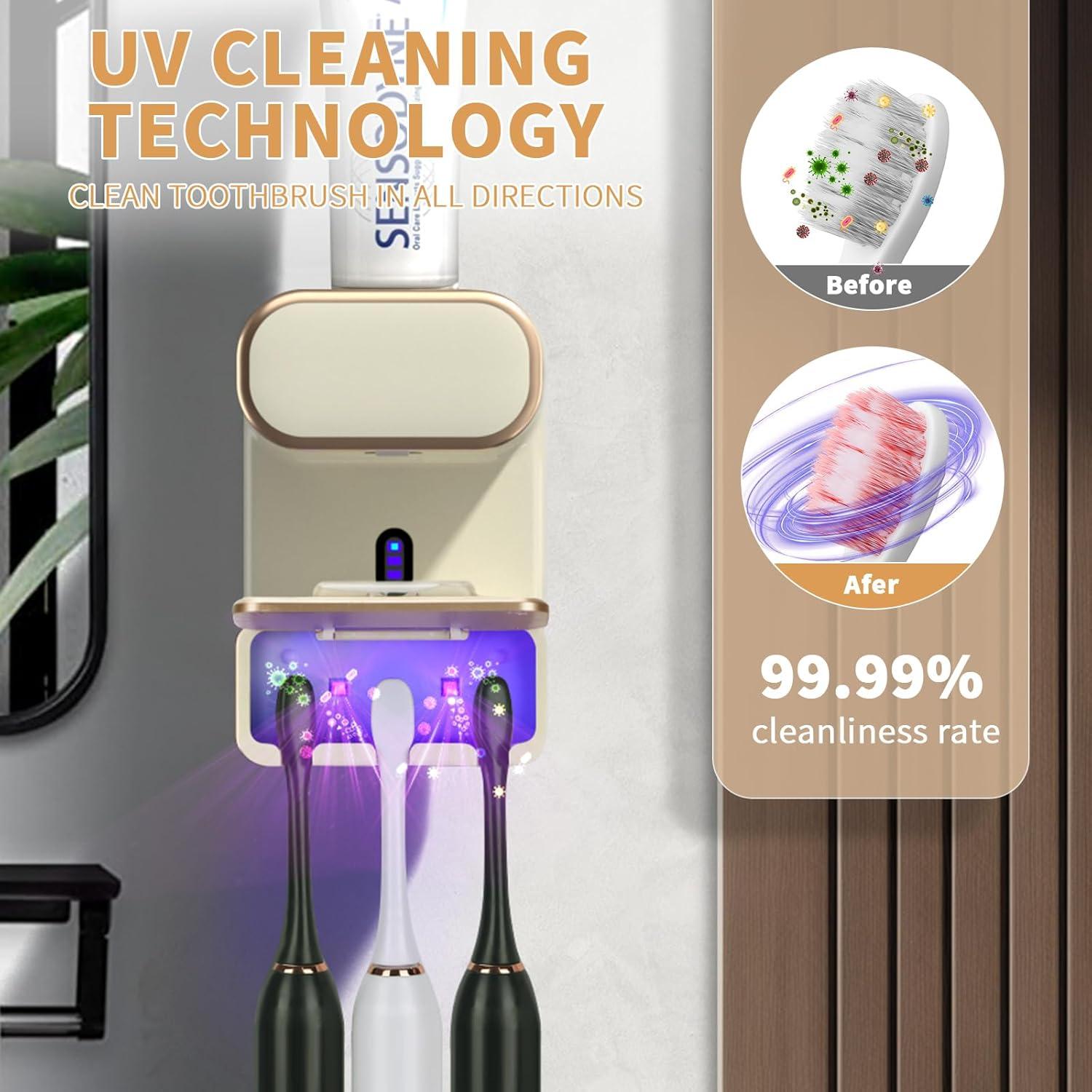 Dispensador Automático de Pasta de Dientes WREWING Beige