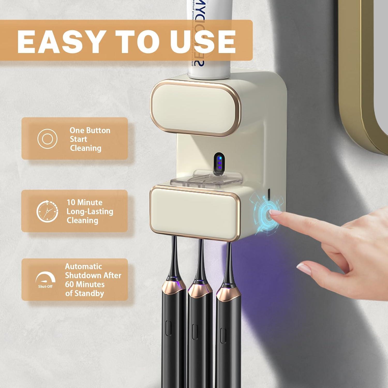 Dispensador Automático de Pasta de Dientes WREWING Beige