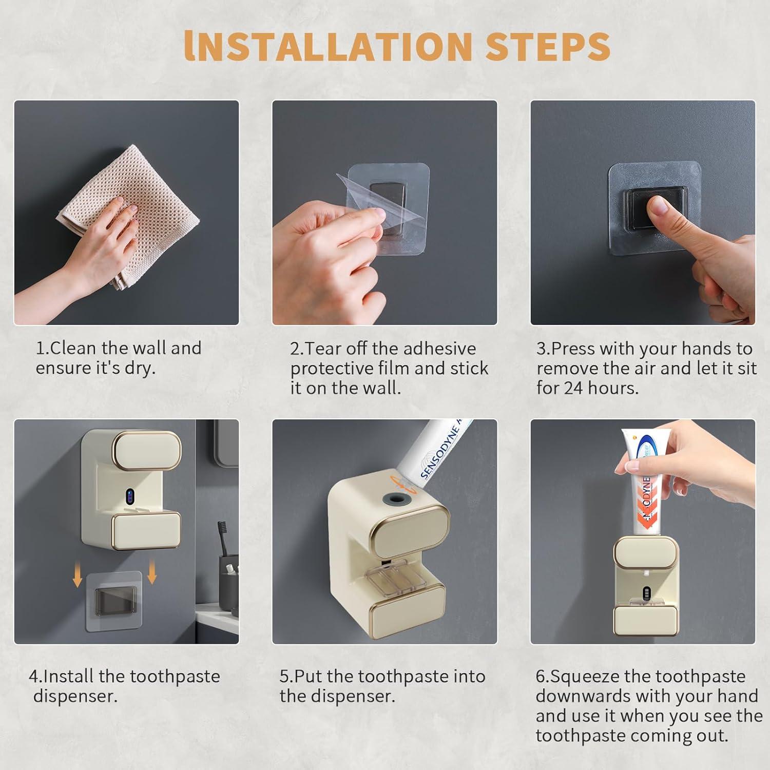 Dispensador Automático de Pasta de Dientes WREWING Beige