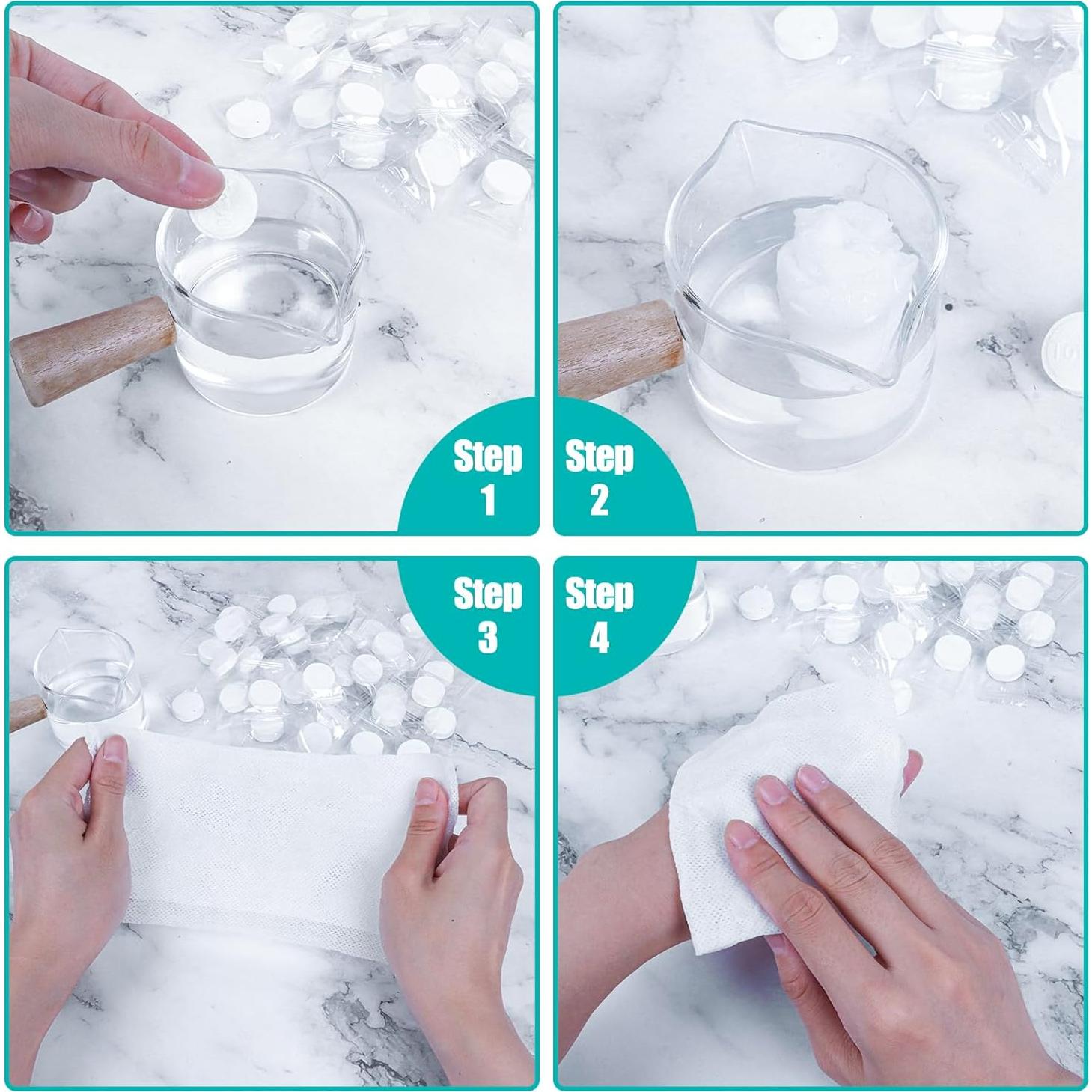 200 Toallitas Comprimidas Desechables Khrgovd 20x22cm Viaje