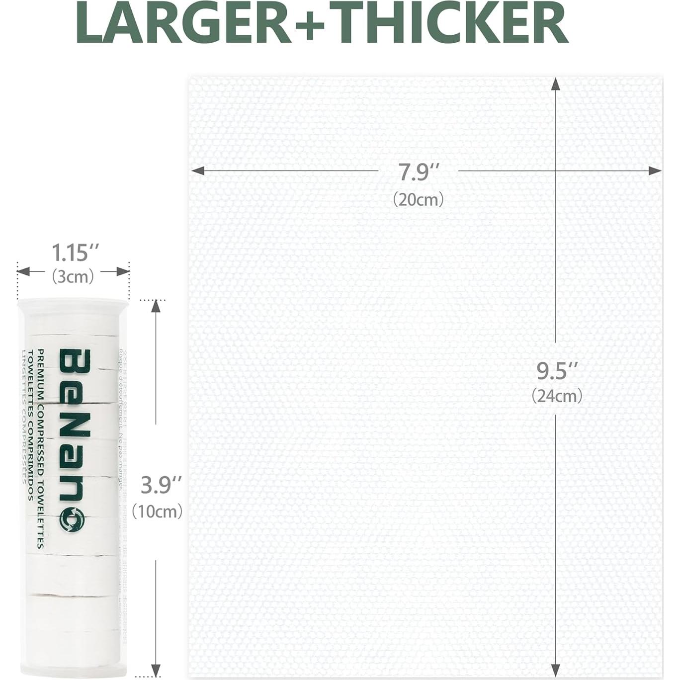 Toallitas Comprimidas Premium Benano 140 Pcs Biodegradables