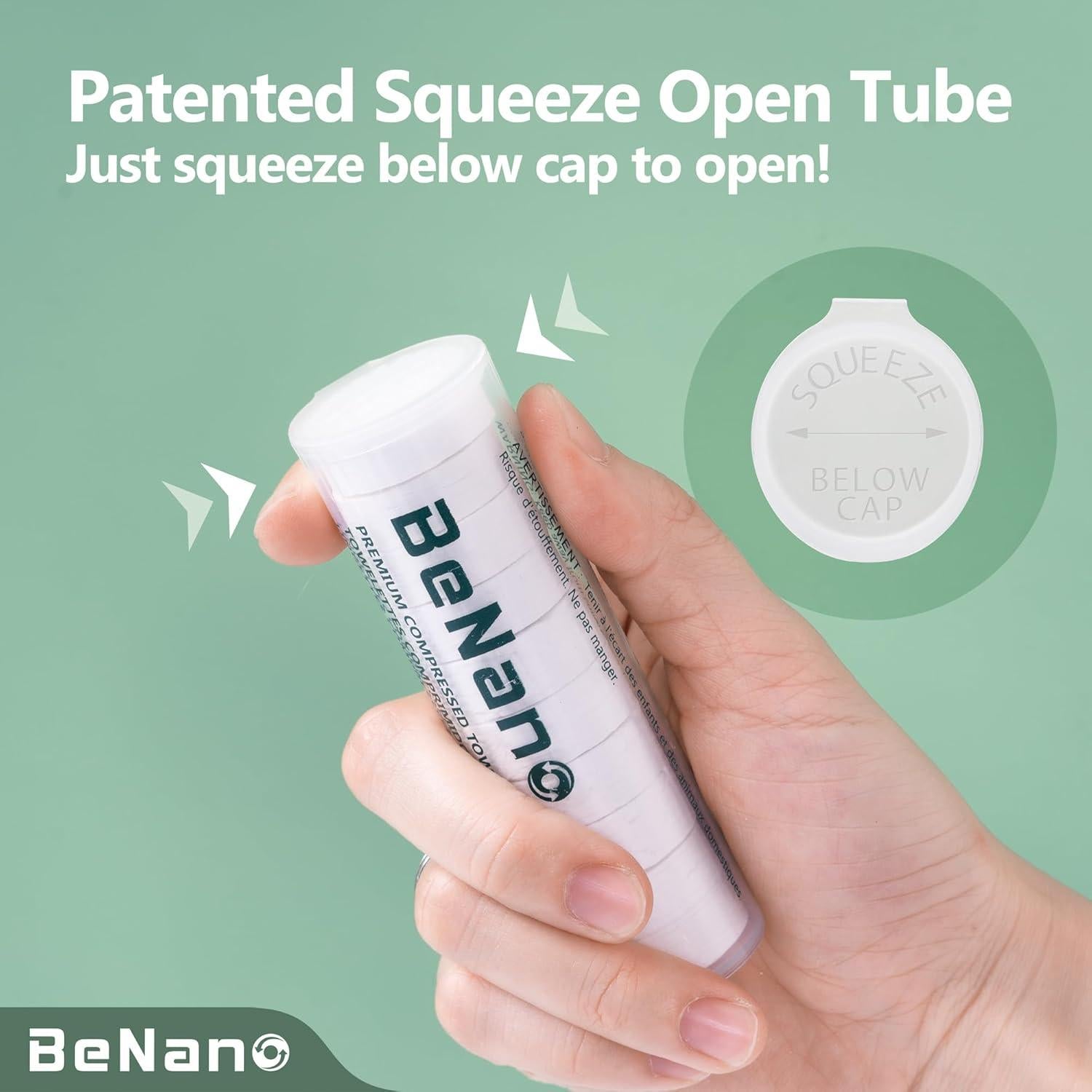 Toallitas Comprimidas Premium Benano 140 Pcs Biodegradables