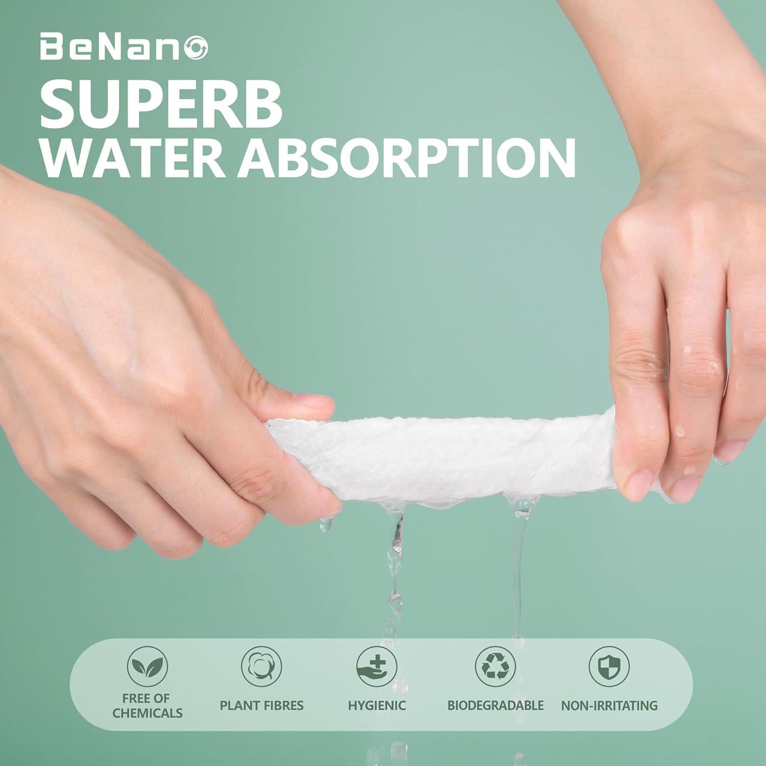 Toallitas Comprimidas Premium Benano 140 Pcs Biodegradables