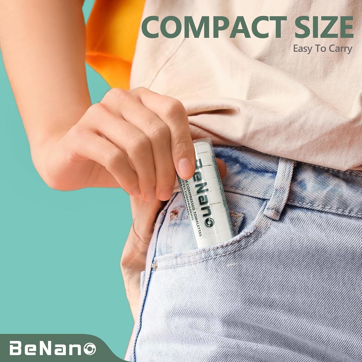 Toallitas Comprimidas Premium Benano 140 Pcs Biodegradables
