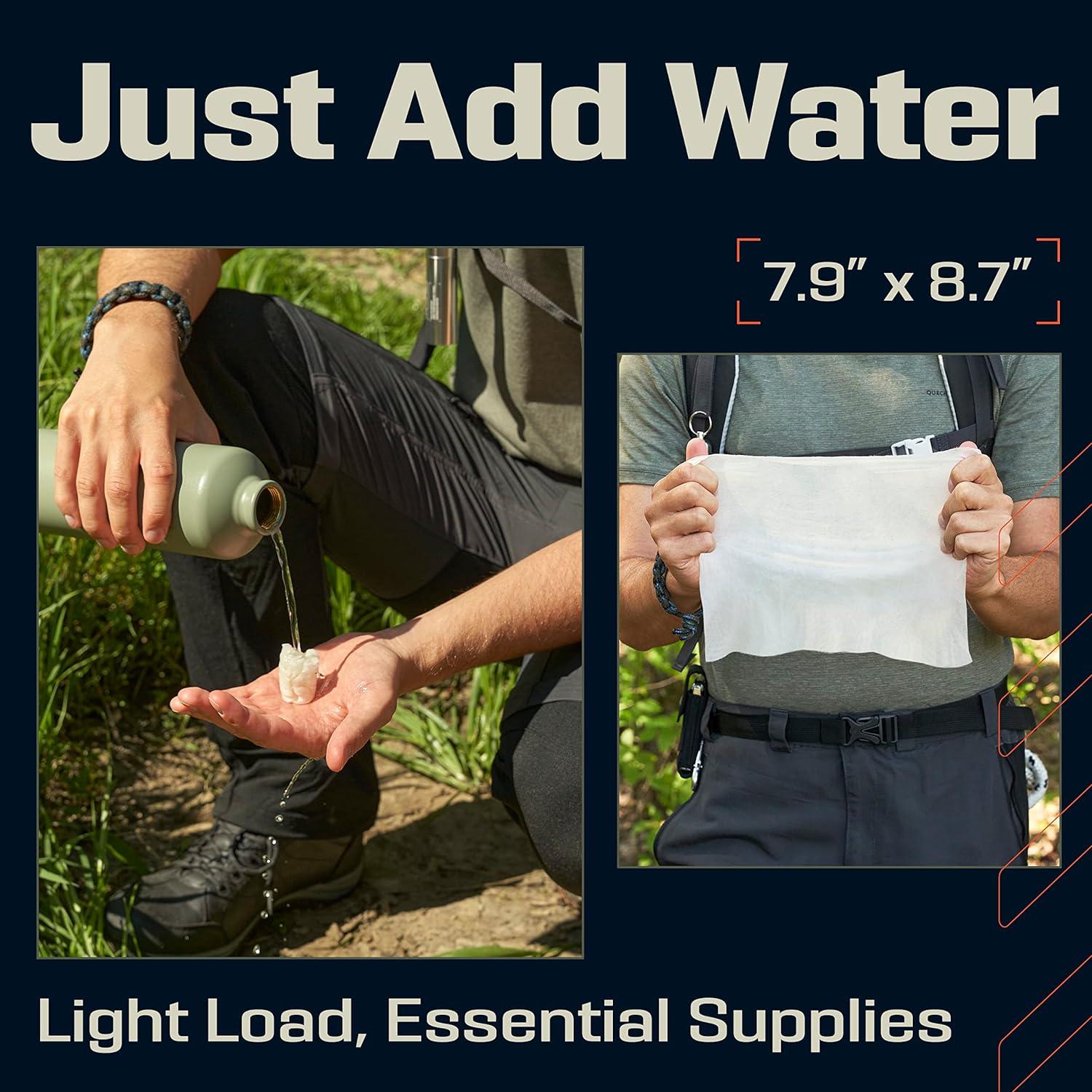 Toallas Comprimidas de Bambú PREPARED4X - 500 Unidades para Camping