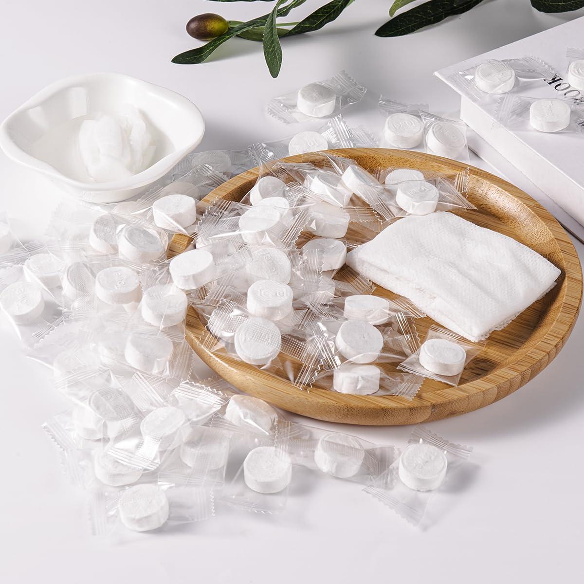 200 Toallas Comprimidas Desechables KISEER para Viajes y Camping