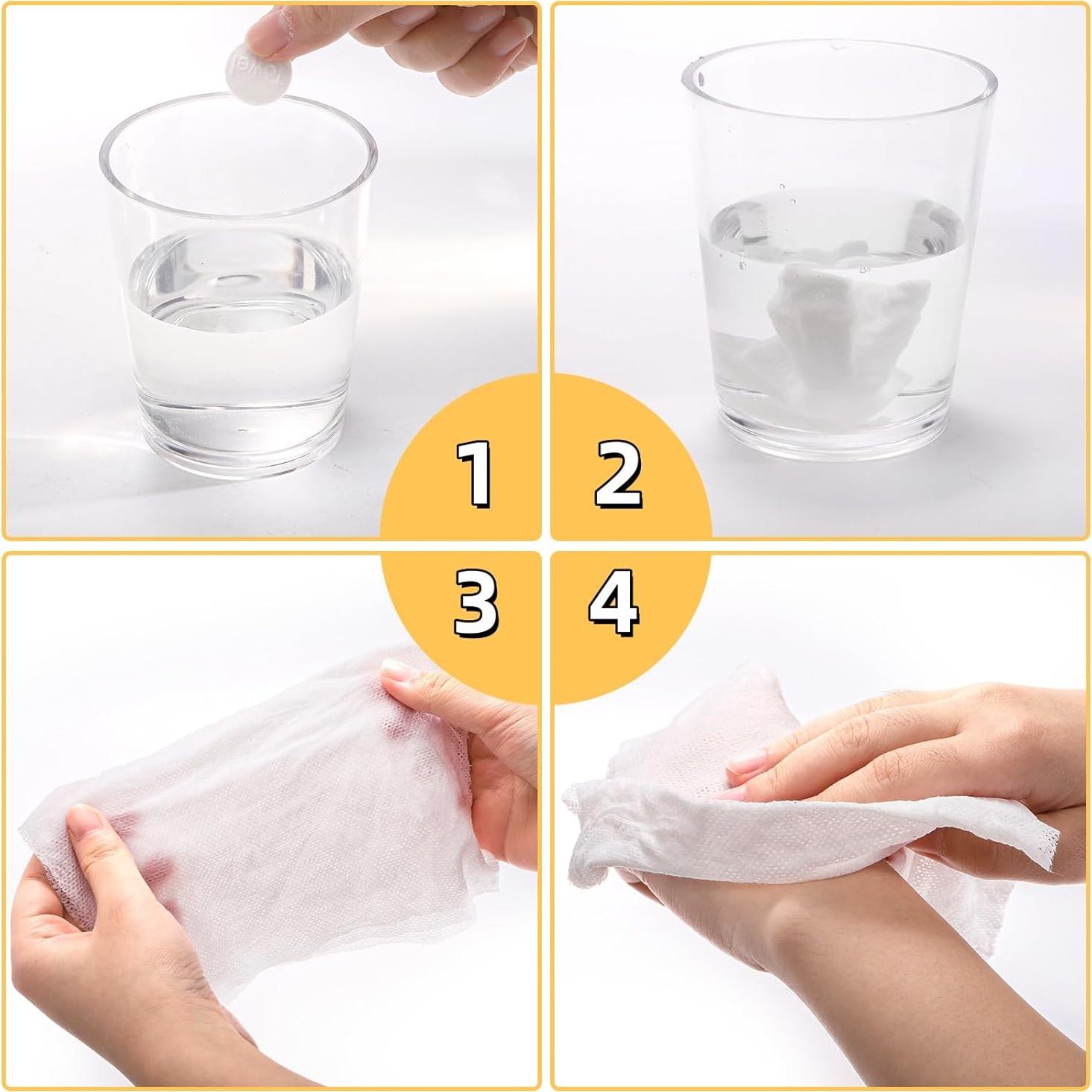 200 Toallas Comprimidas de Algodón Covzoe - Higiénicas y Suaves