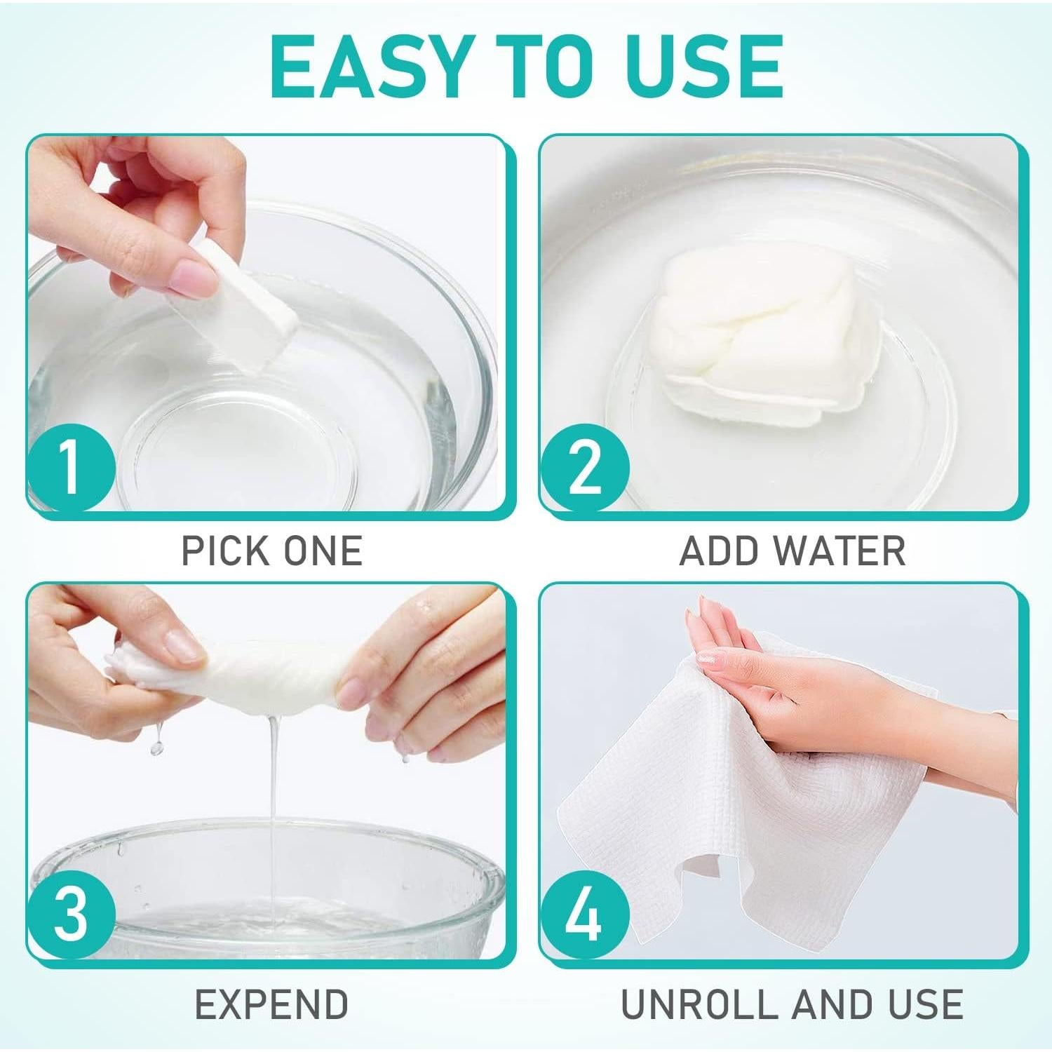 10 Toallas Comprimidas UTOURS Reutilizables para Camping 24x30cm