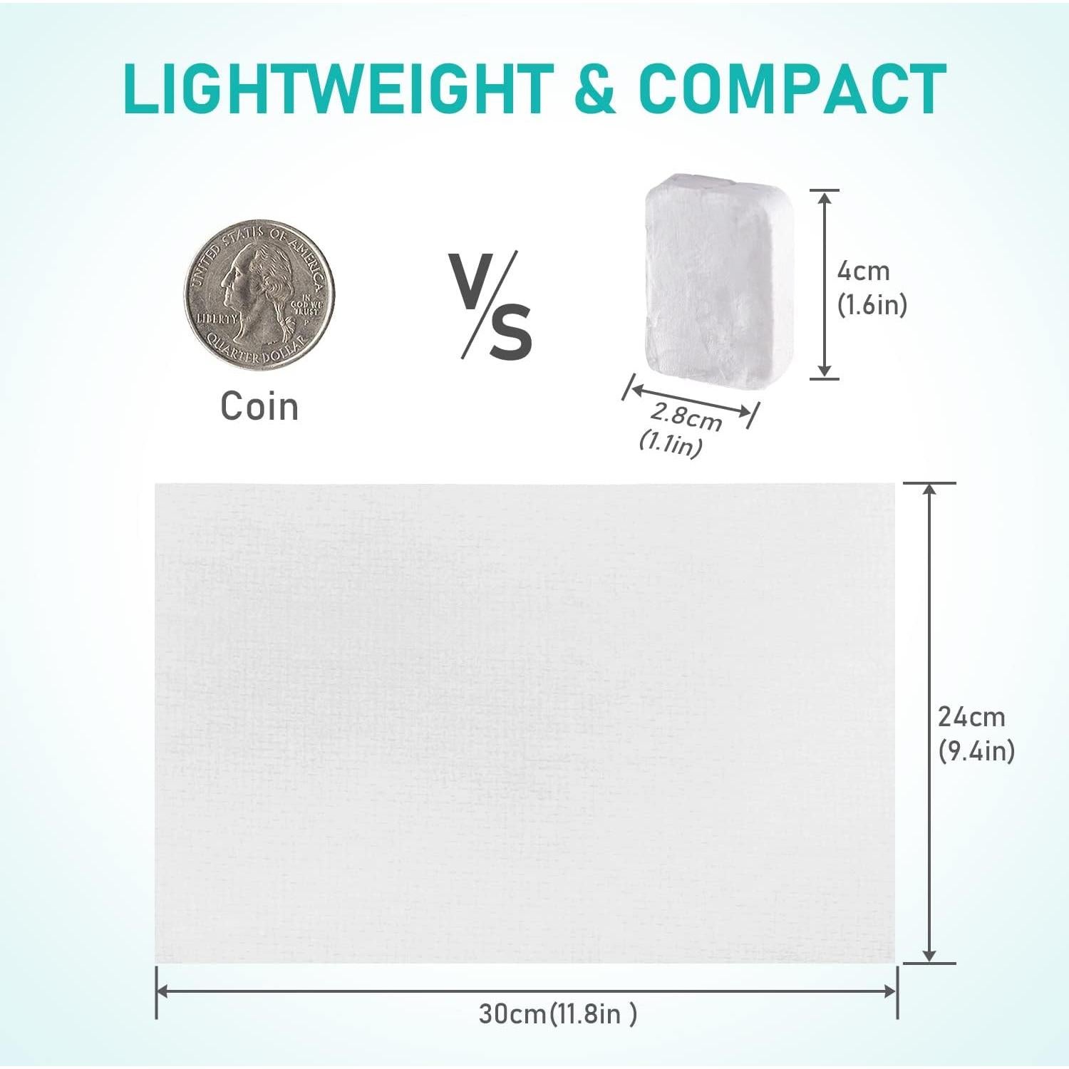 10 Toallas Comprimidas UTOURS Reutilizables para Camping 24x30cm