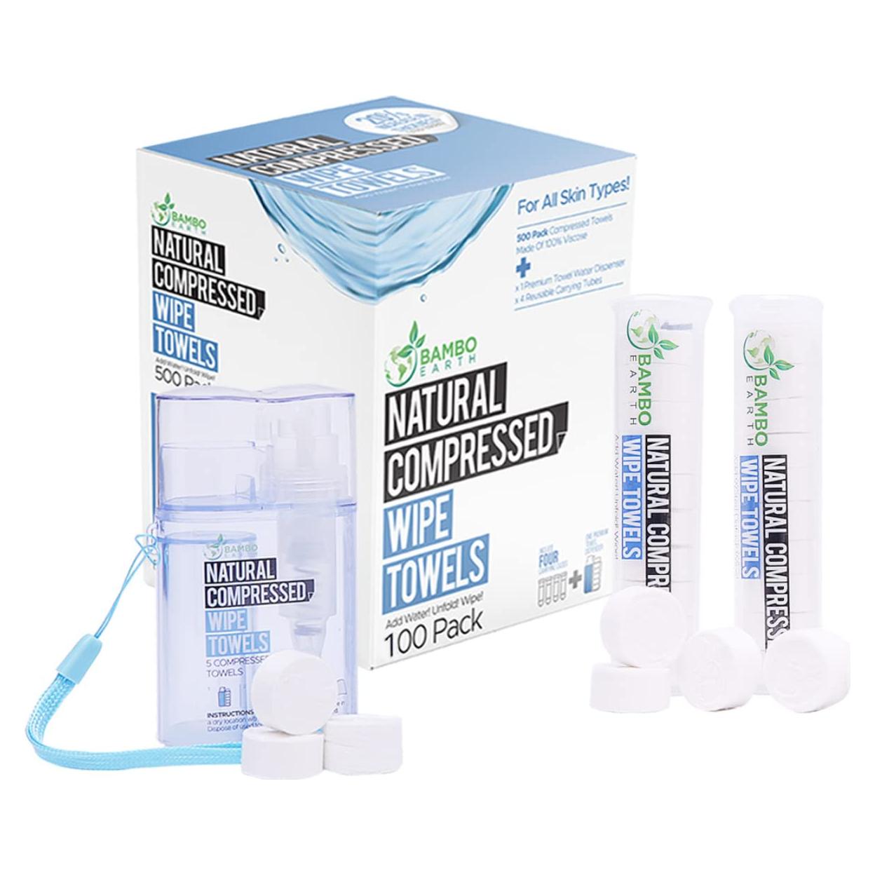 Toallitas Faciales Desechables Compactas BAMBOEARTH 100 Unidades