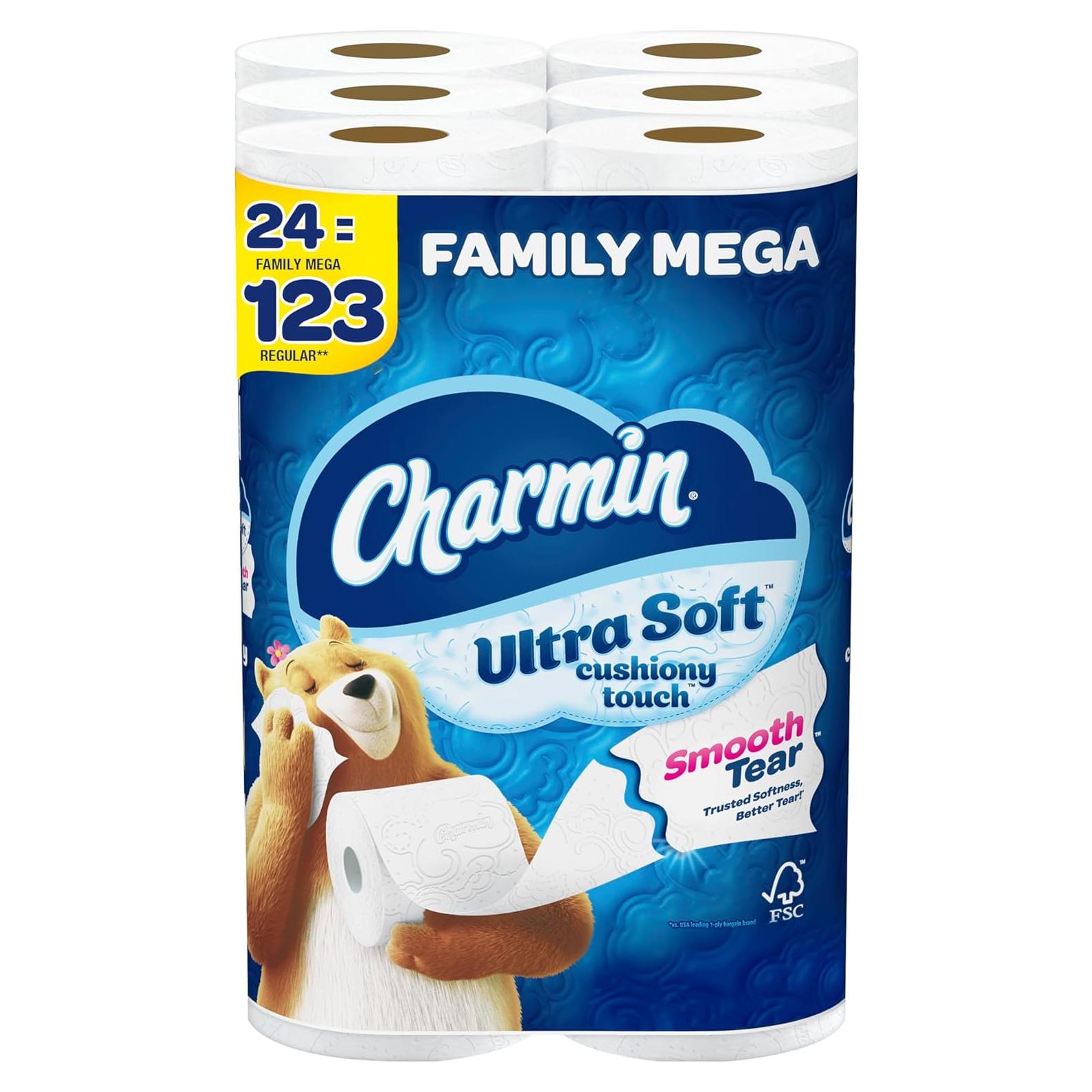 Papel Higiénico Charmin Ultra Soft 24 Mega Rollos 288 Hojas