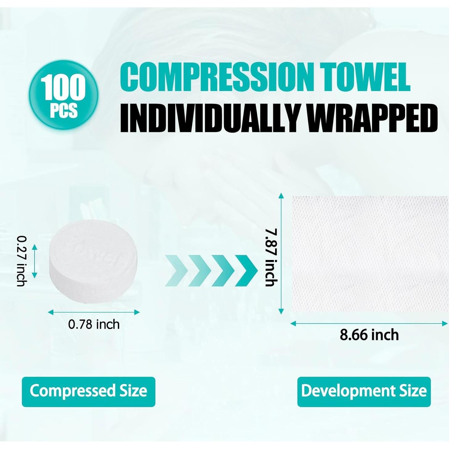 100 Toallas Comprimidas Desechables Khrgovd - Portátiles 20x22 cm