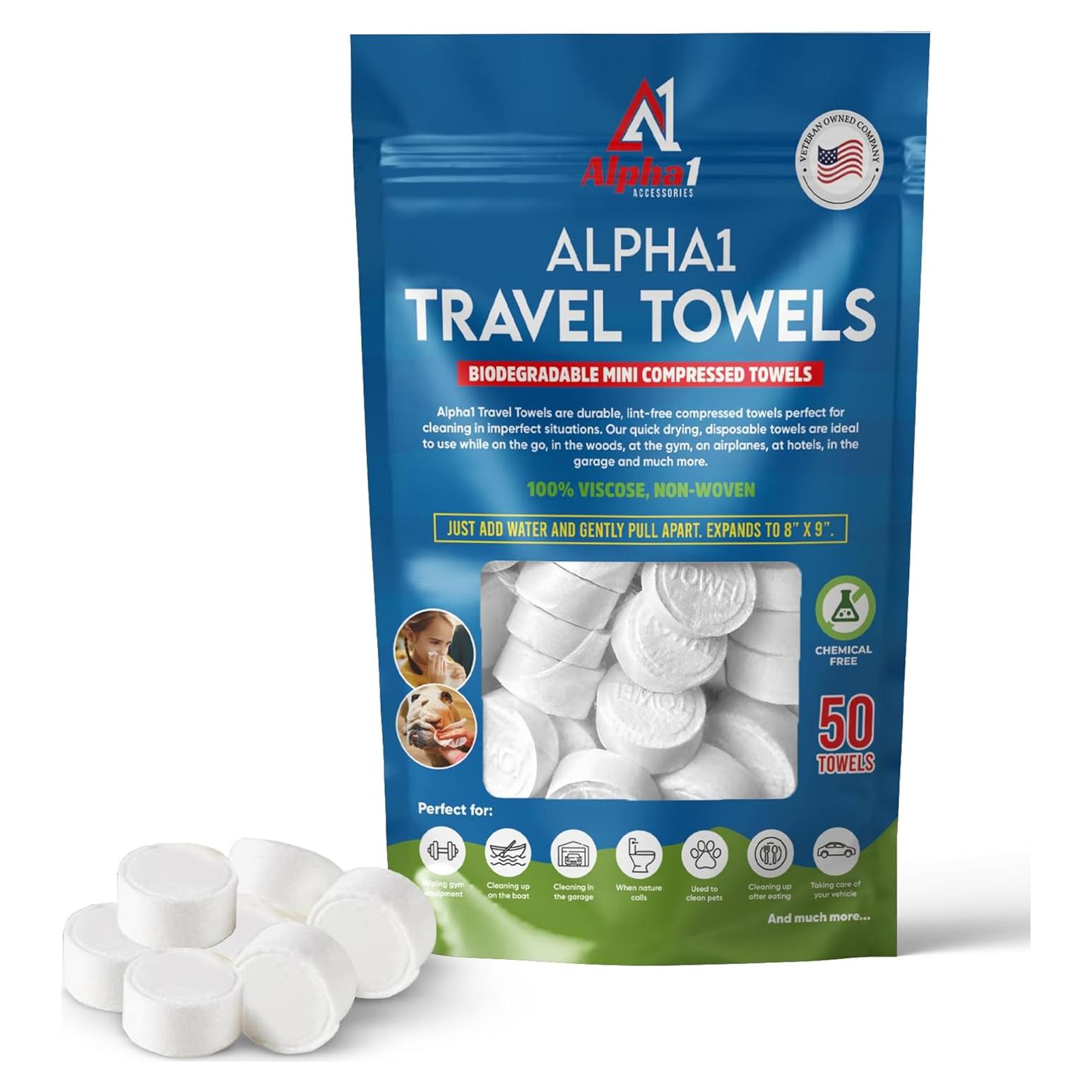 Tabletas de Toalla Comprimida Ecológicas - 50 Unidades 20x23 cm