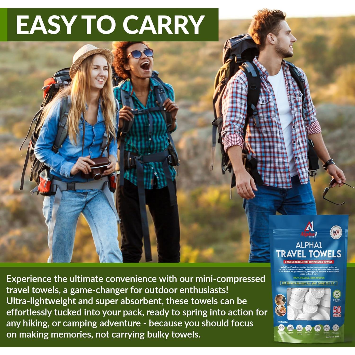 Tabletas de Toalla Comprimida Ecológicas - 50 Unidades 20x23 cm