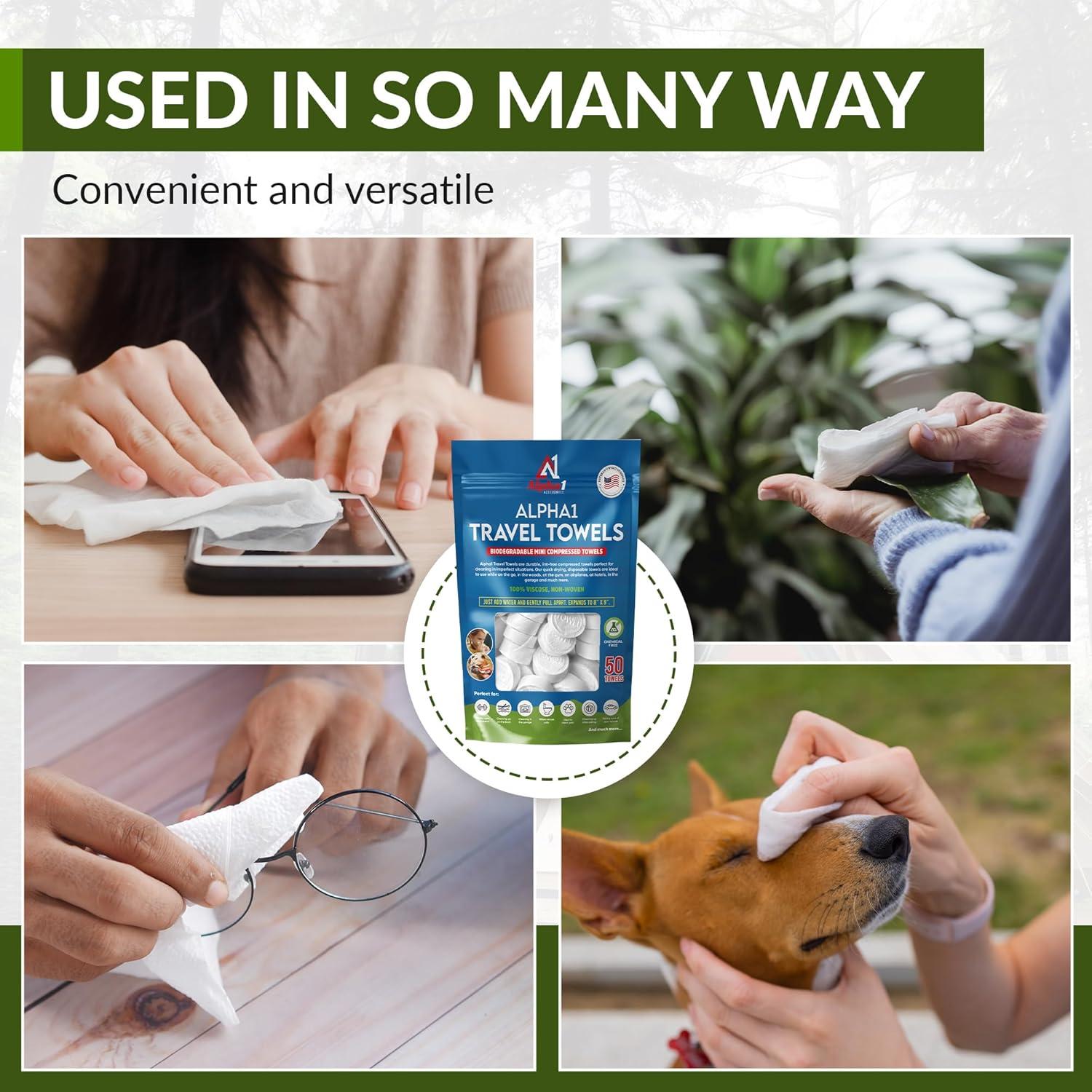 Tabletas de Toalla Comprimida Ecológicas - 50 Unidades 20x23 cm