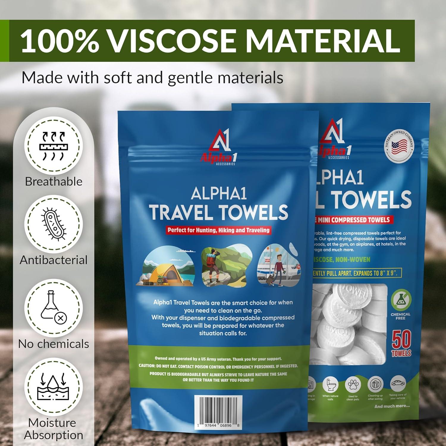 Tabletas de Toalla Comprimida Ecológicas - 50 Unidades 20x23 cm