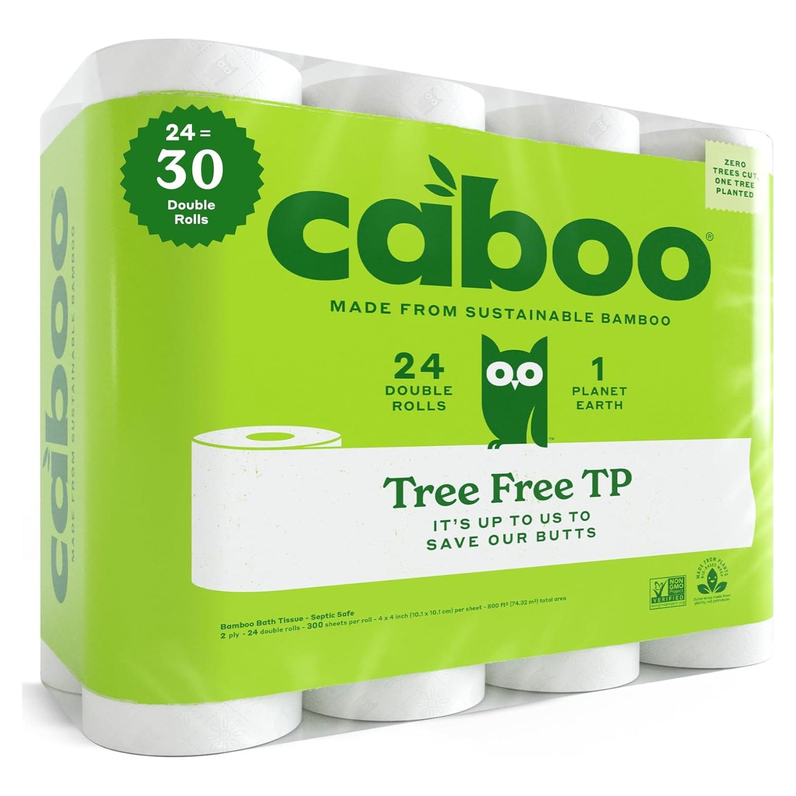 Papel Higiénico Caboo 100% Bambú Ecológico 24 Rollos Dobles