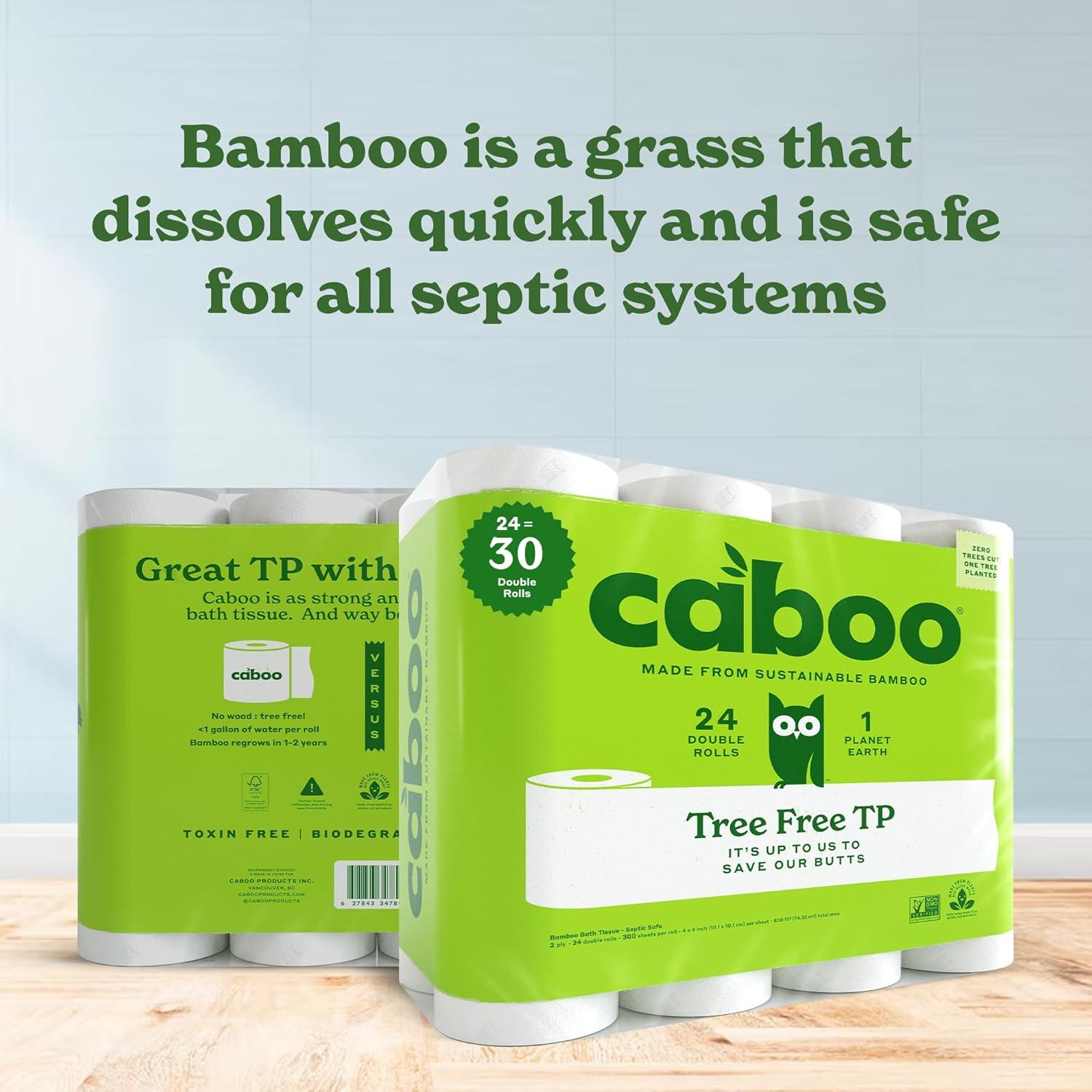 Papel Higiénico Caboo 100% Bambú Ecológico 24 Rollos Dobles