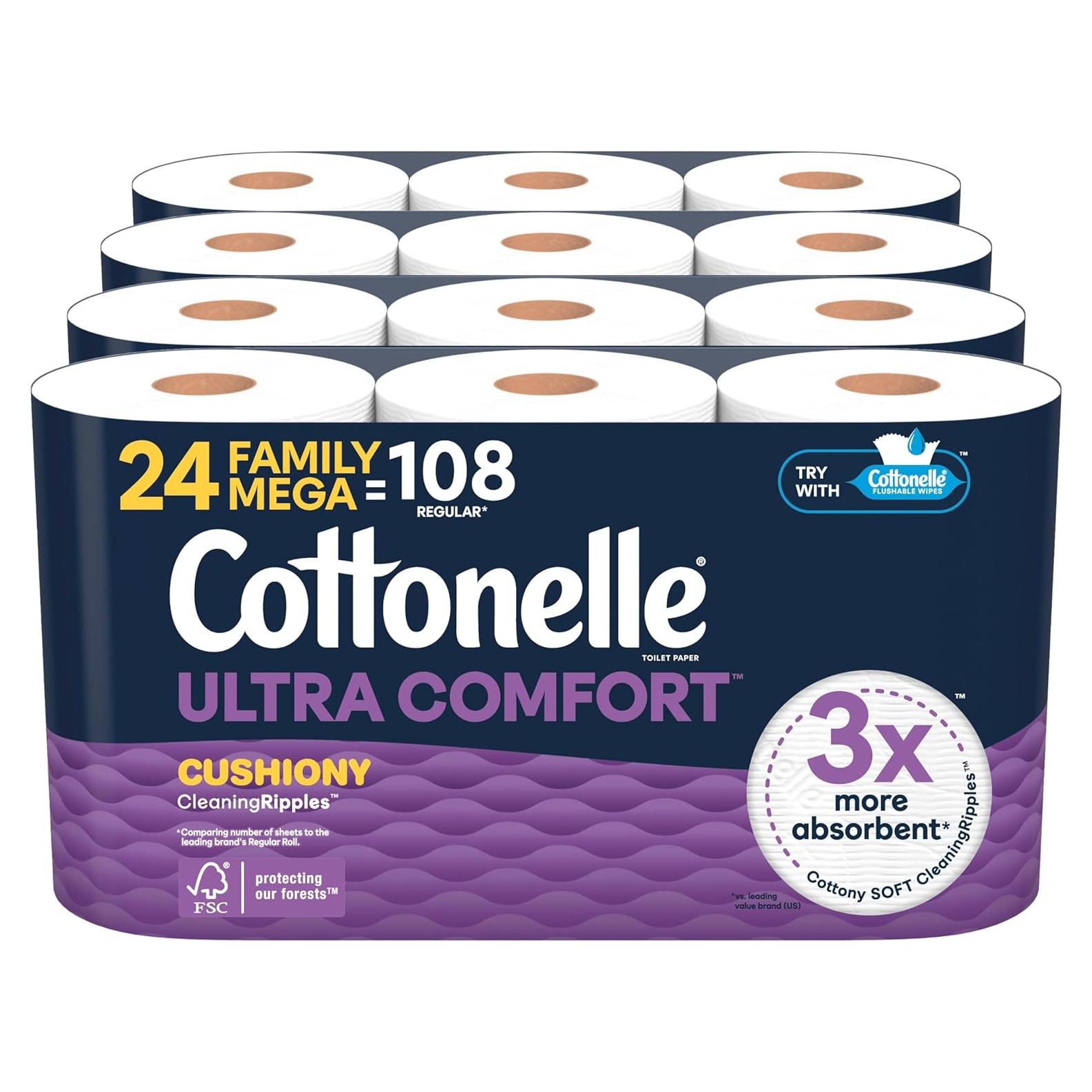 Papel Higiénico Cottonelle Ultra Comfort 24 Mega Rollos 2 Capas
