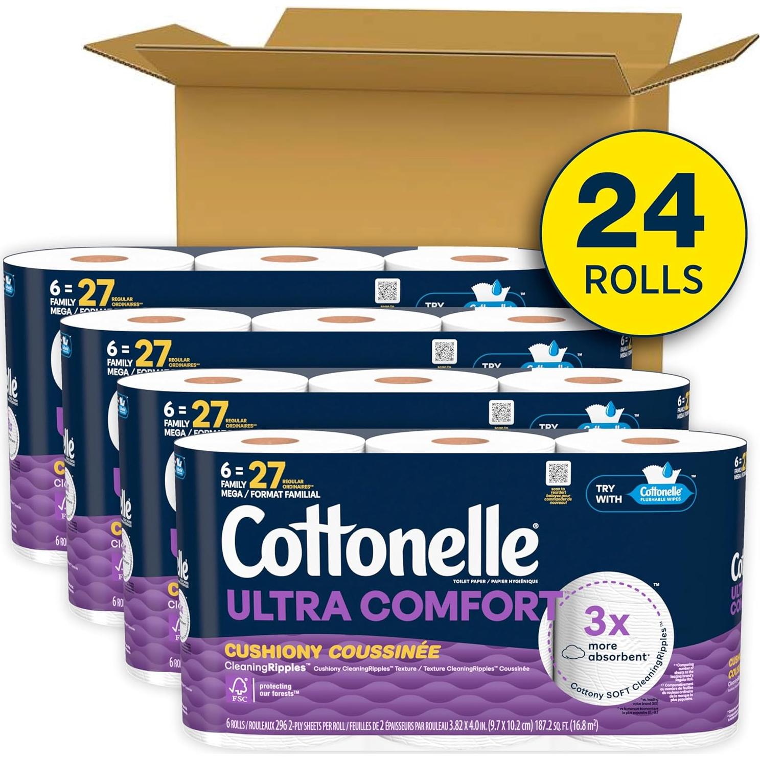 Papel Higiénico Cottonelle Ultra Comfort 24 Mega Rollos 2 Capas