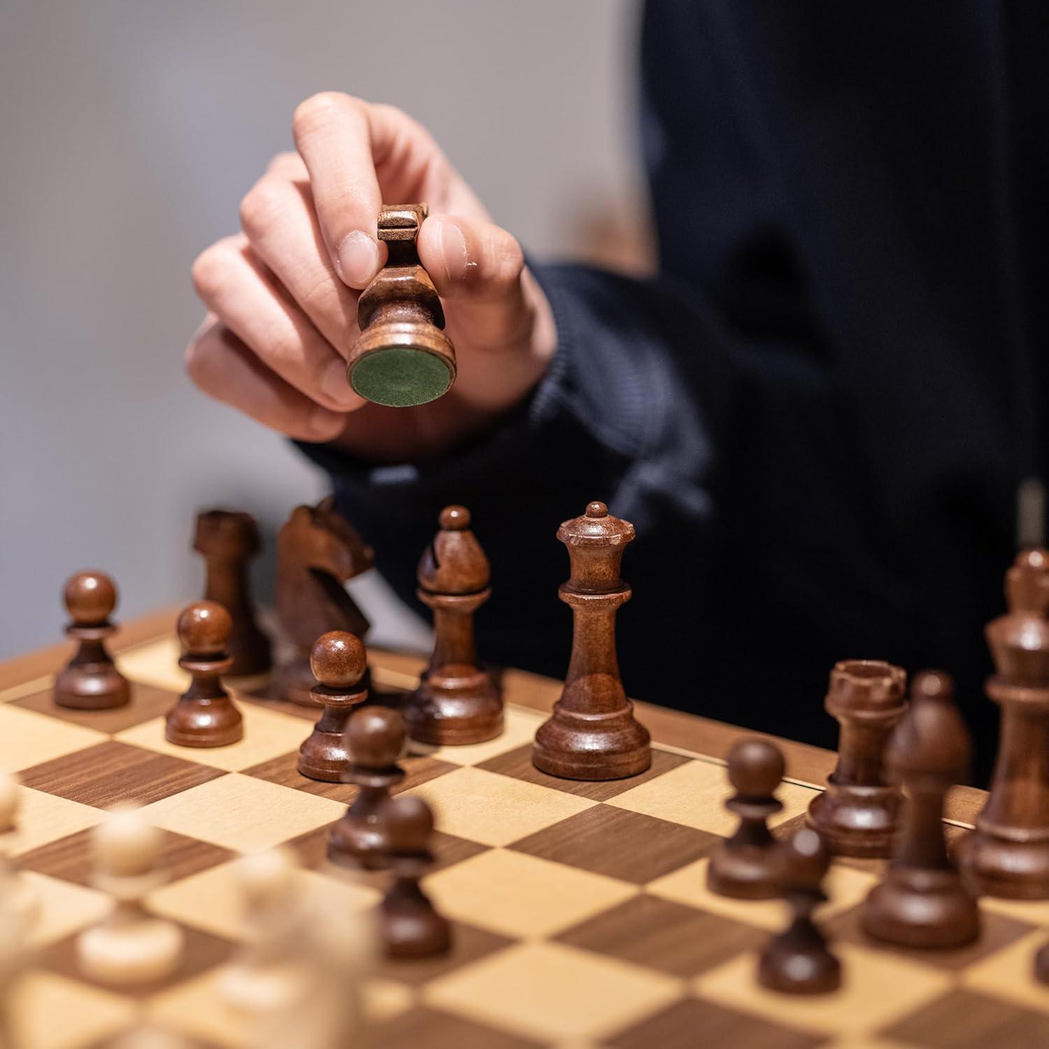 Juego de Ajedrez Magnético A&A de Madera 38x19cm Plegable