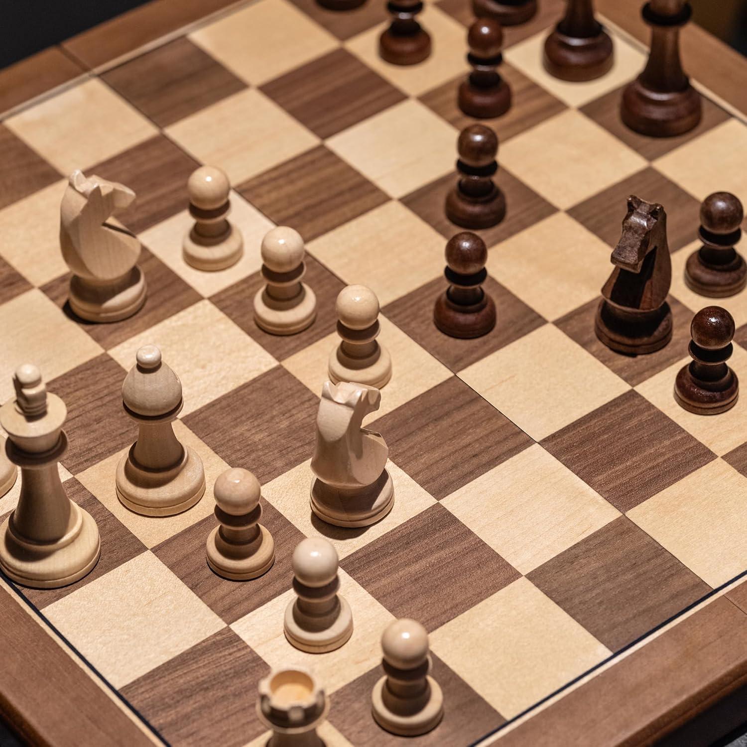 Juego de Ajedrez Magnético A&A de Madera 38x19cm Plegable