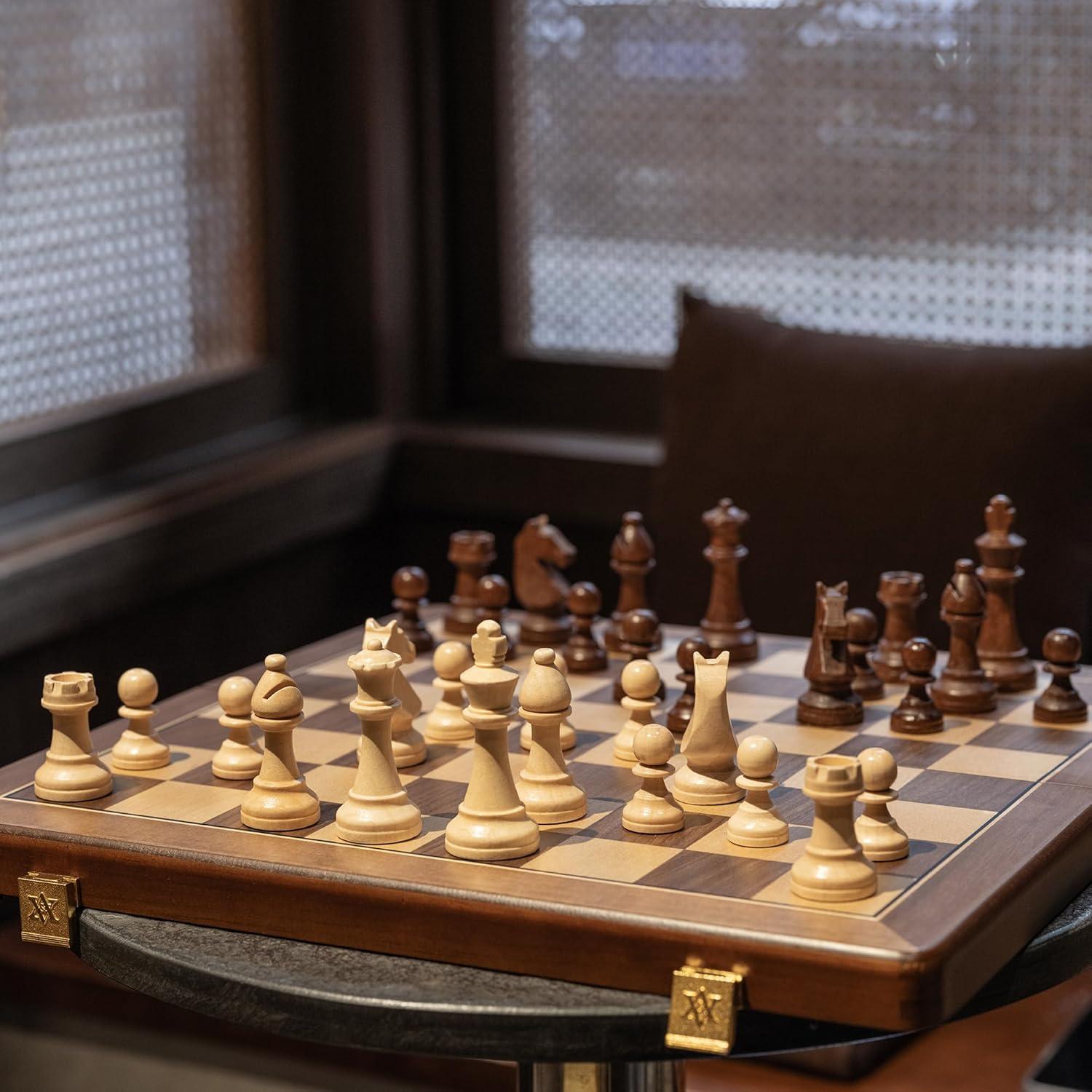 Juego de Ajedrez Magnético A&A de Madera 38x19cm Plegable