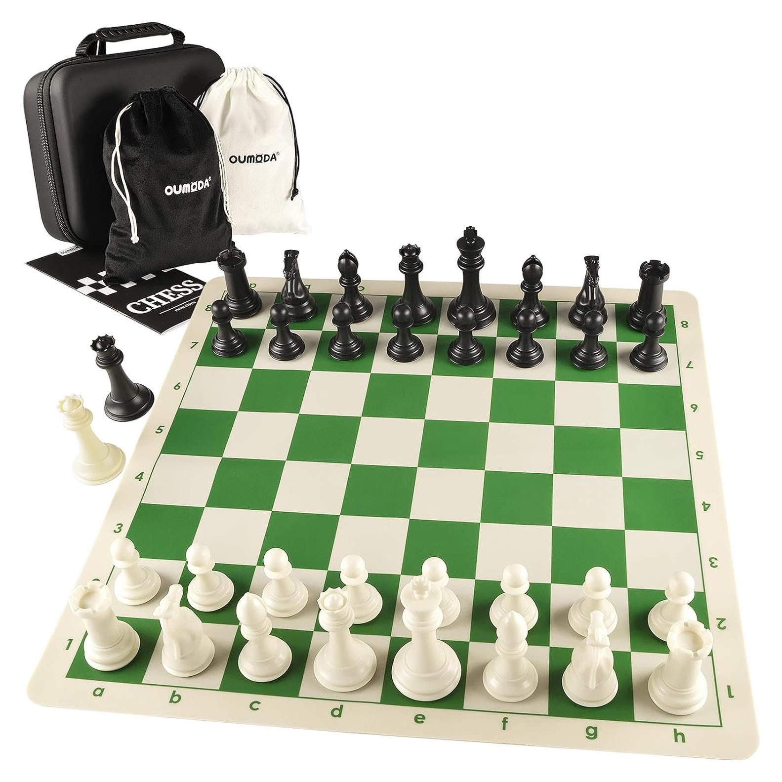 Juego de Ajedrez Plegable OUMODA 50.8 cm con Piezas Pesadas