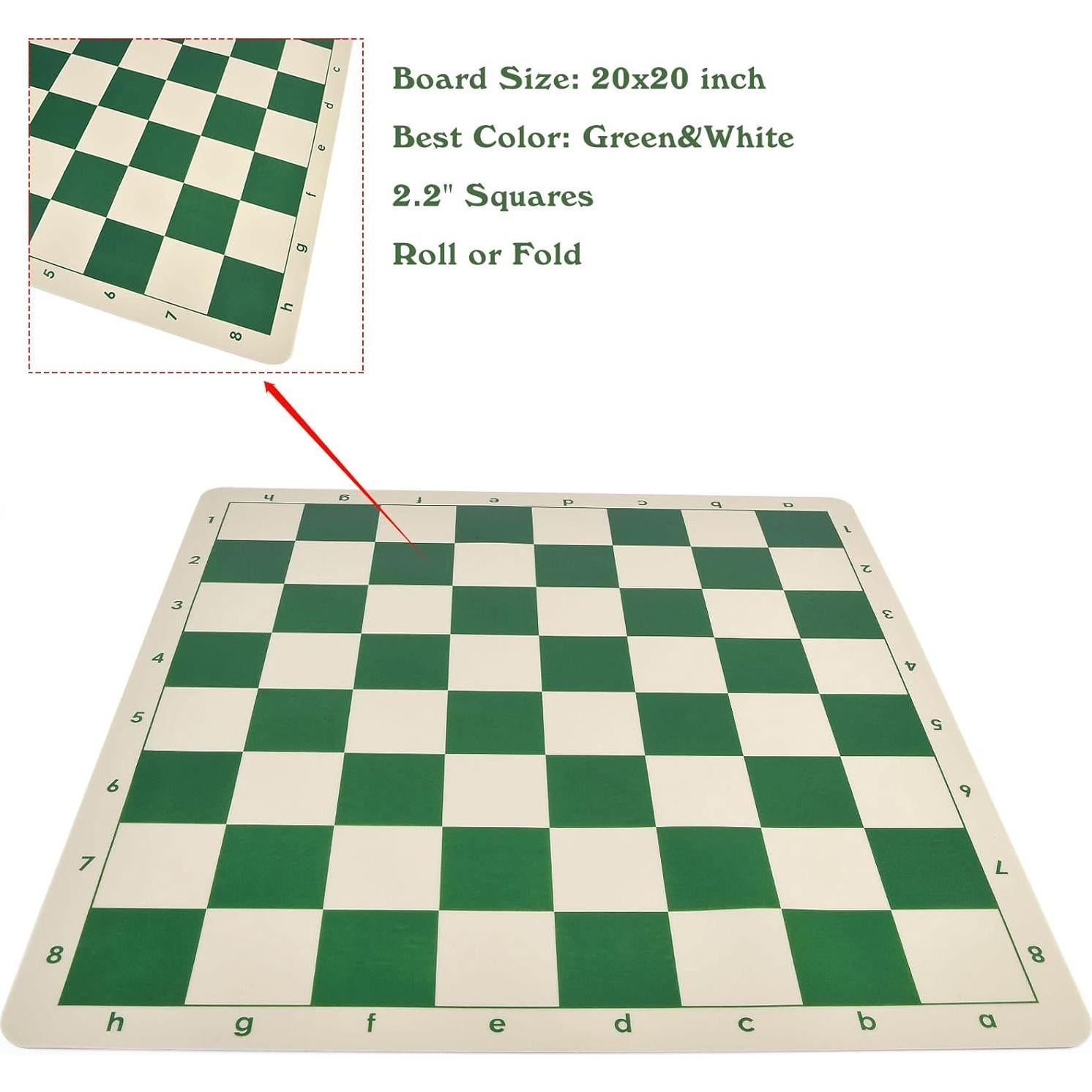 Juego de Ajedrez Plegable OUMODA 50.8 cm con Piezas Pesadas