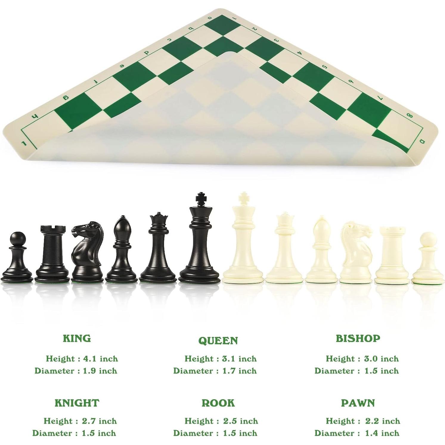 Juego de Ajedrez Plegable OUMODA 50.8 cm con Piezas Pesadas