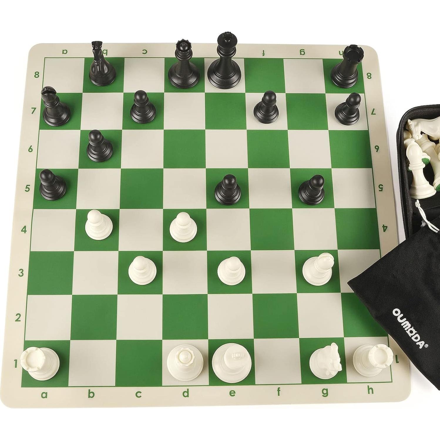 Juego de Ajedrez Plegable OUMODA 50.8 cm con Piezas Pesadas