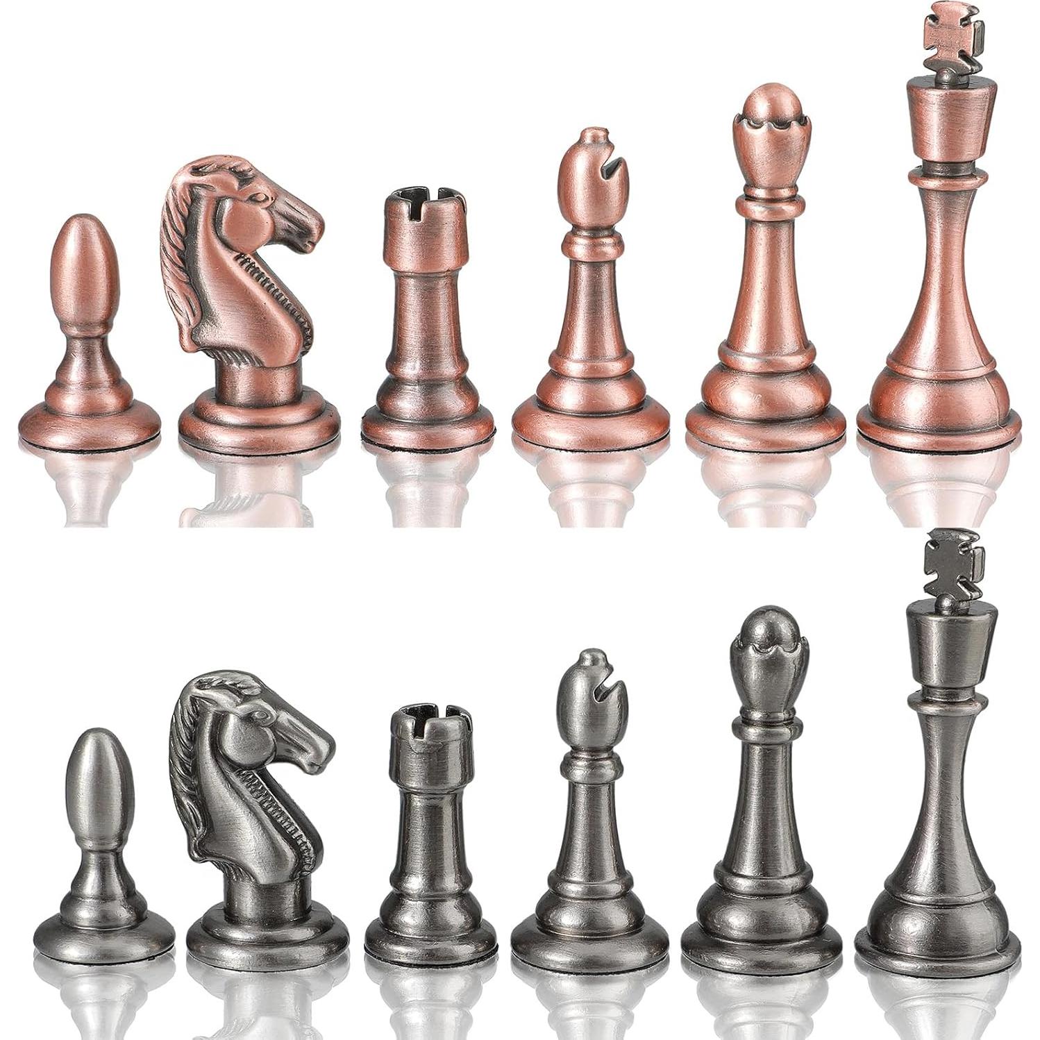 Juego de Ajedrez de Madera Plegable Kvintes 30 cm con Piezas de Metal