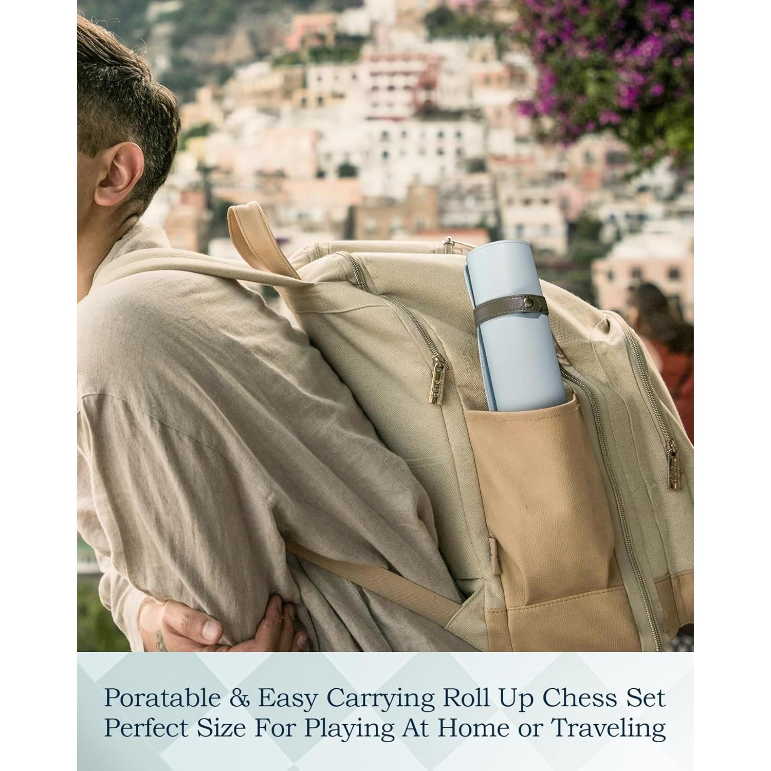 Juego de Ajedrez de Viaje DN DECONATION 48 cm Azul y Negro