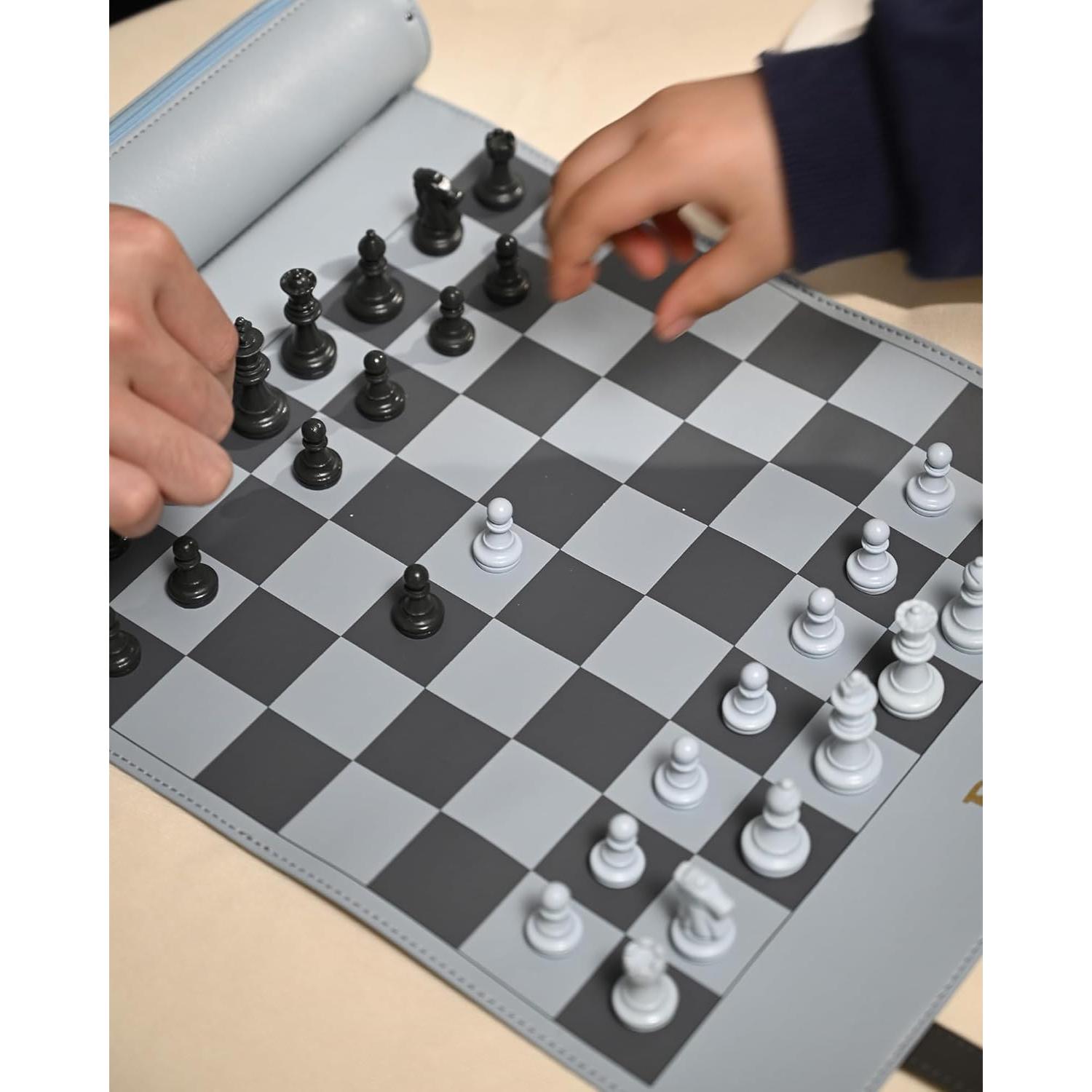 Juego de Ajedrez de Viaje DN DECONATION 48 cm Azul y Negro