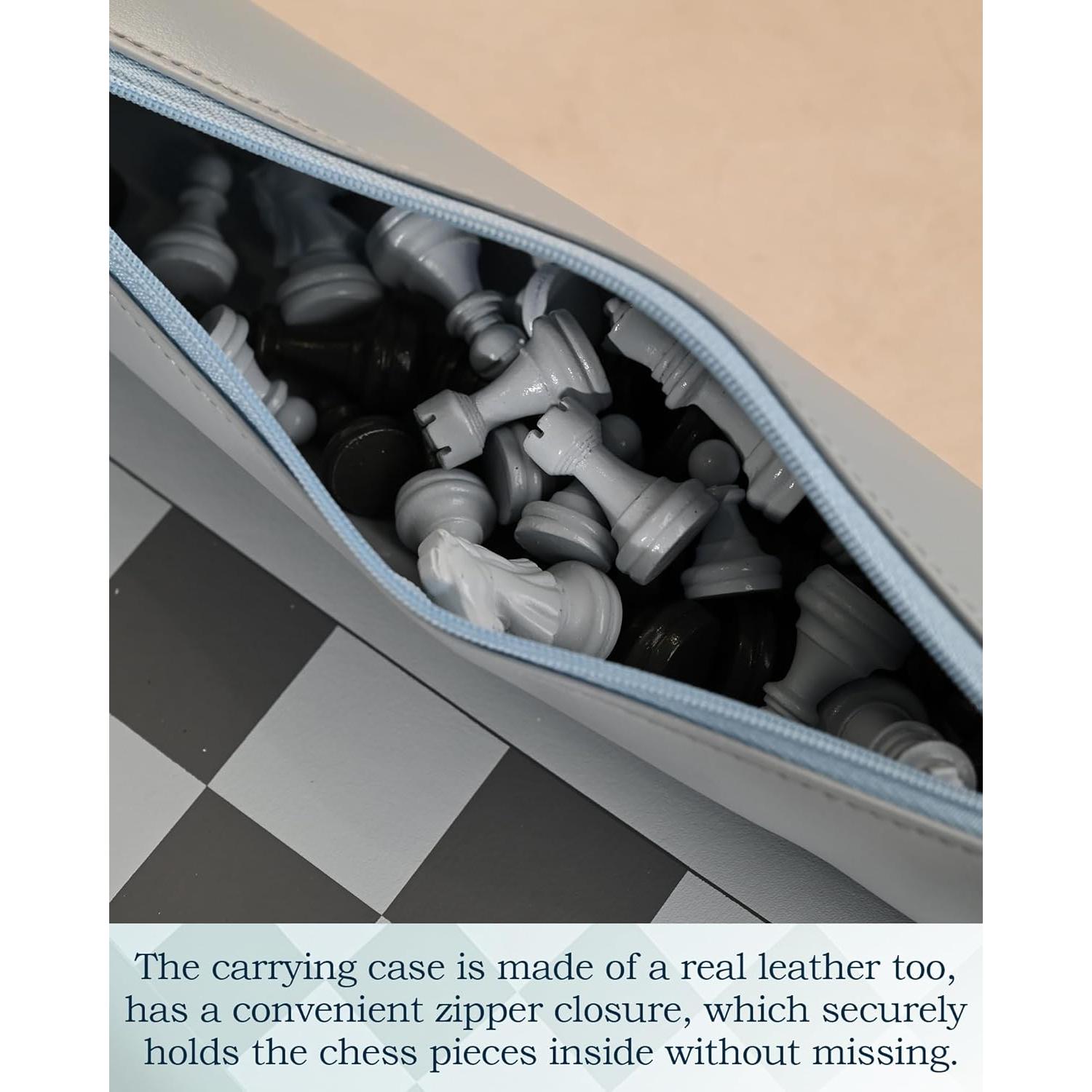 Juego de Ajedrez de Viaje DN DECONATION 48 cm Azul y Negro