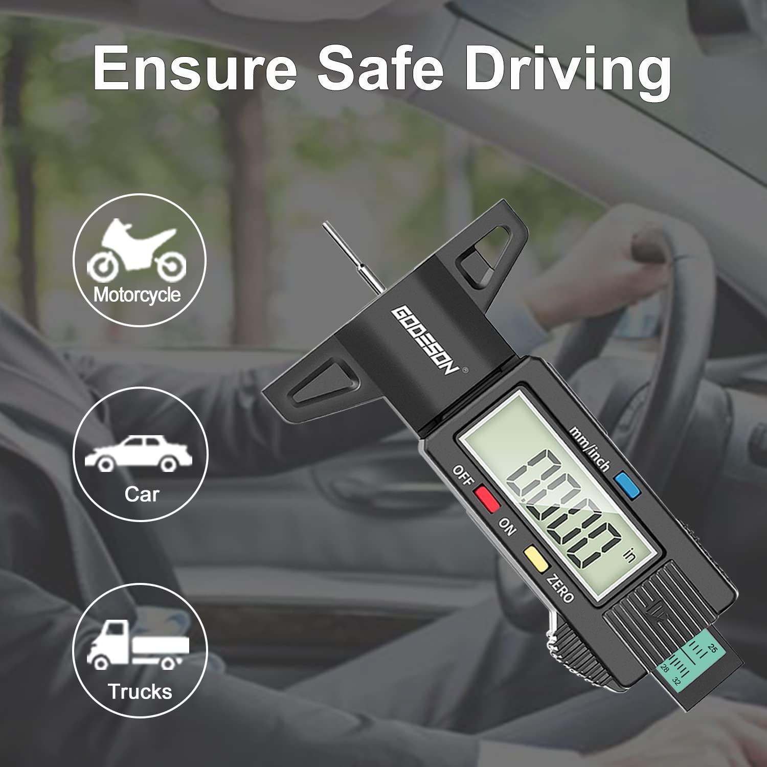 Medidor Digital de Profundidad de Banda de Rodadura GODESON 25.4mm