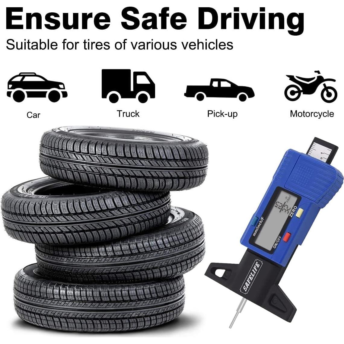 Medidor Digital de Profundidad de Banda de Rodadura SAFELIFE