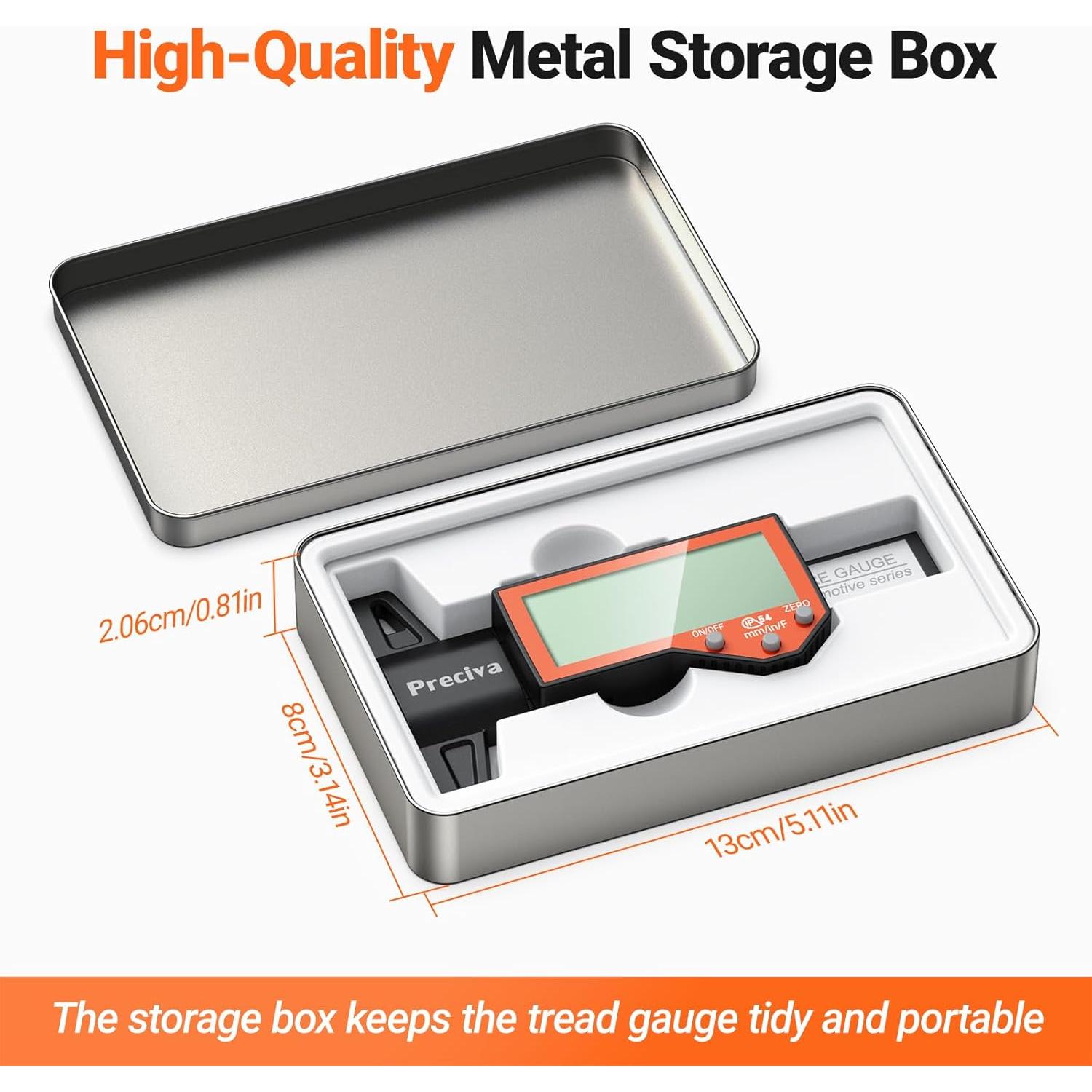 Medidor de Profundidad de Neumático Preciva Digital 25.4mm