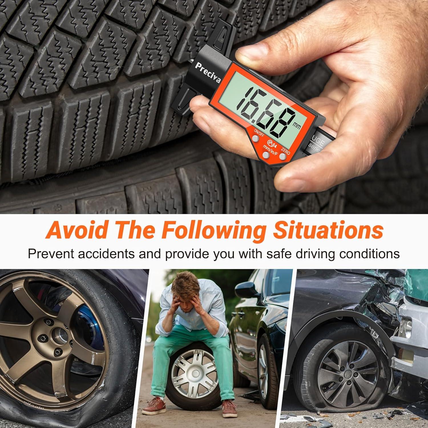 Medidor de Profundidad de Neumático Preciva Digital 25.4mm