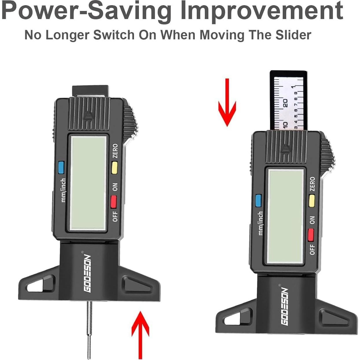 Medidor Digital de Profundidad de Neumáticos Godeson DTG02GD-DE