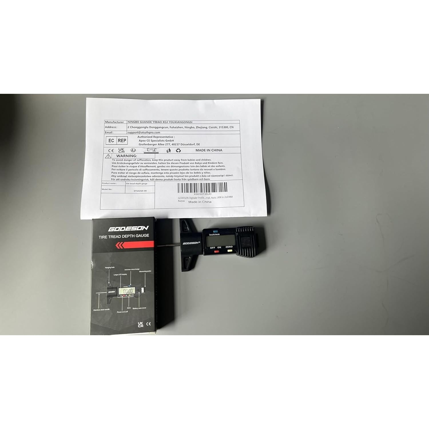 Medidor Digital de Profundidad de Neumáticos Godeson DTG02GD-DE